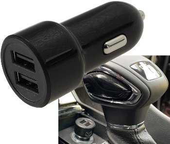 USB Kfz-Ladegerät "Duo 4,8A" 24W, In 12-24V=, Out 5V= 4,8A,  2x USB