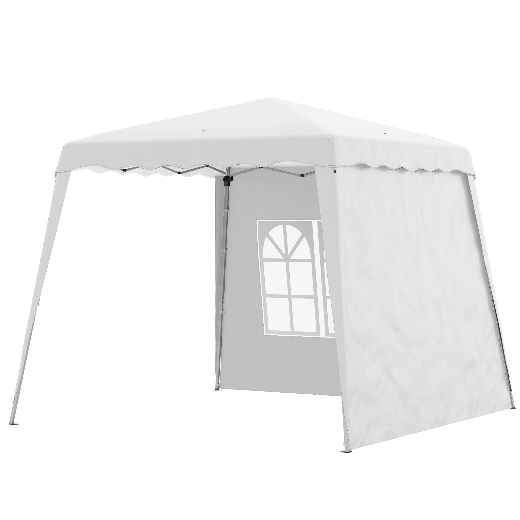 Pop Up Pavillion Faltpavillion, inkl. Fernstern, wetterbeständig, 240 x 240 x 250 cm, Weiß