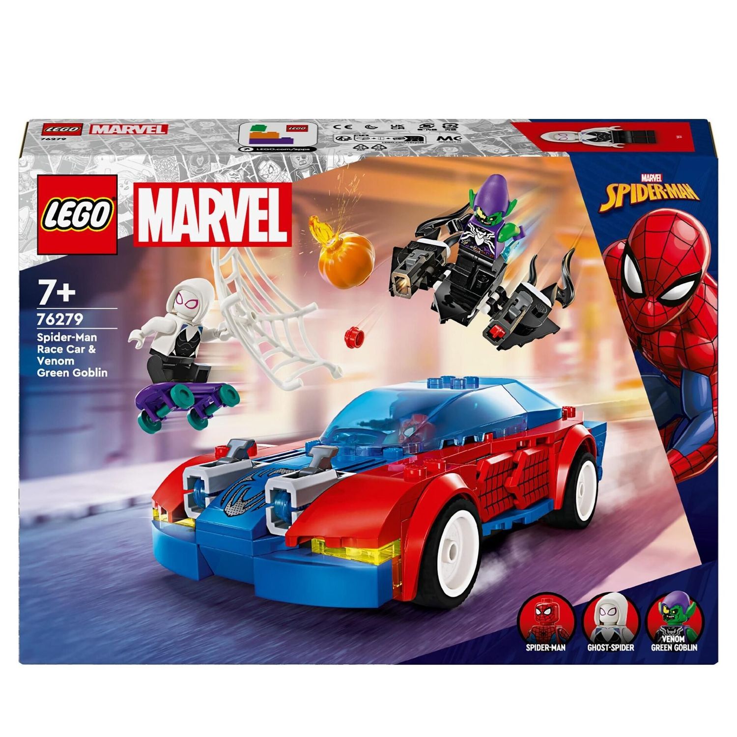 LEGO® 76279 - Marvel Super Heroes  - Spider-Mans Rennauto & Venom Green Goblin (227 Teile)
