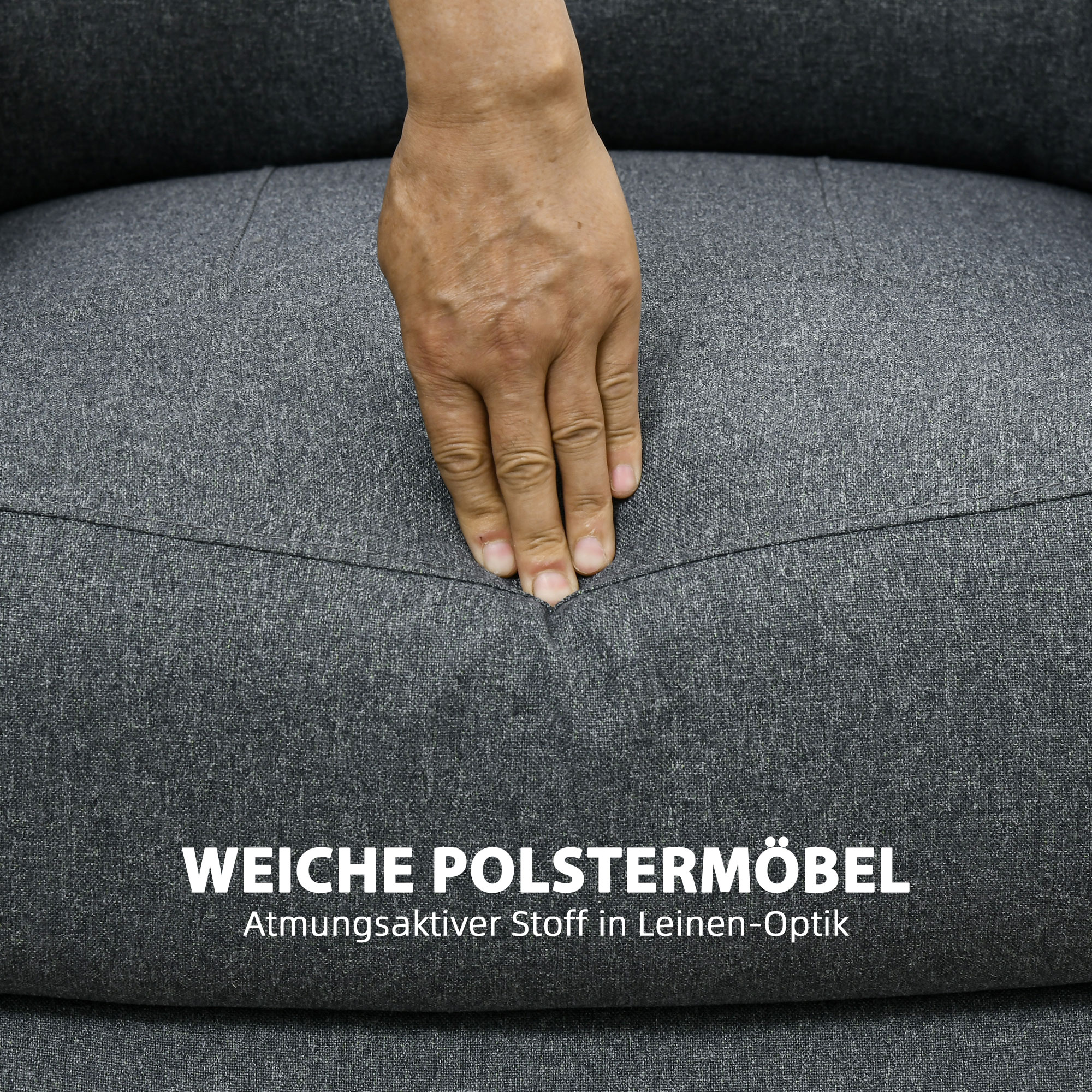 Relaxsessel, Liegefunktion und Fußstütze, verstellbar, bis 150 kg, Stahlrahmen, 90 x 96 x 98 cm, Grau