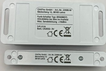 Funk-Klingel Magnetkontakt"Pilota Porta", für Tür & Fenster