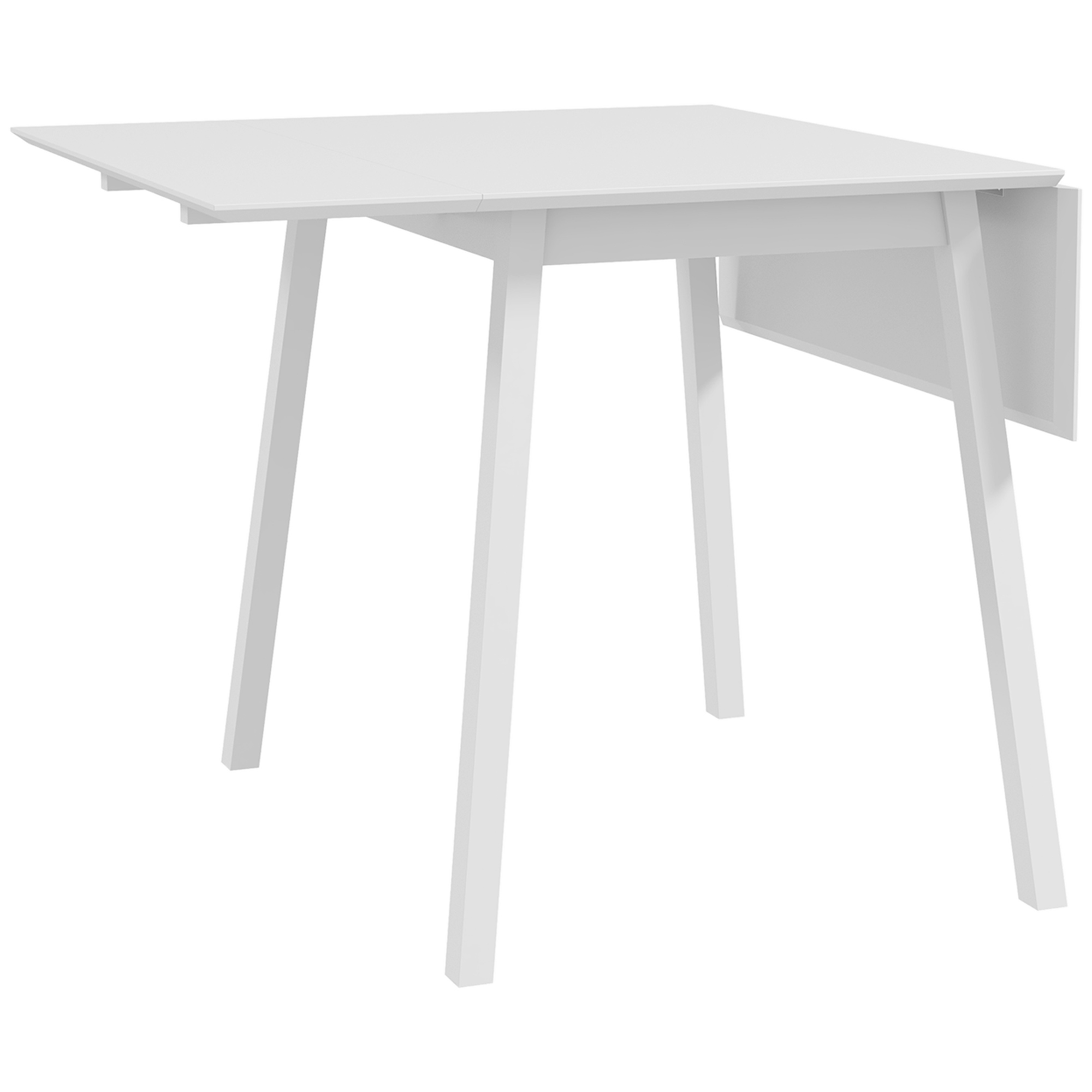 Esstisch Klapptisch Küchentisch, 2 aufklappbare Flächen, 110 x 86 x 75 cm, Weiß Esstisch Klapptisch Küchentisch, 2 aufklappbare Flächen, 110 x 86 x 75 cm, Weiß