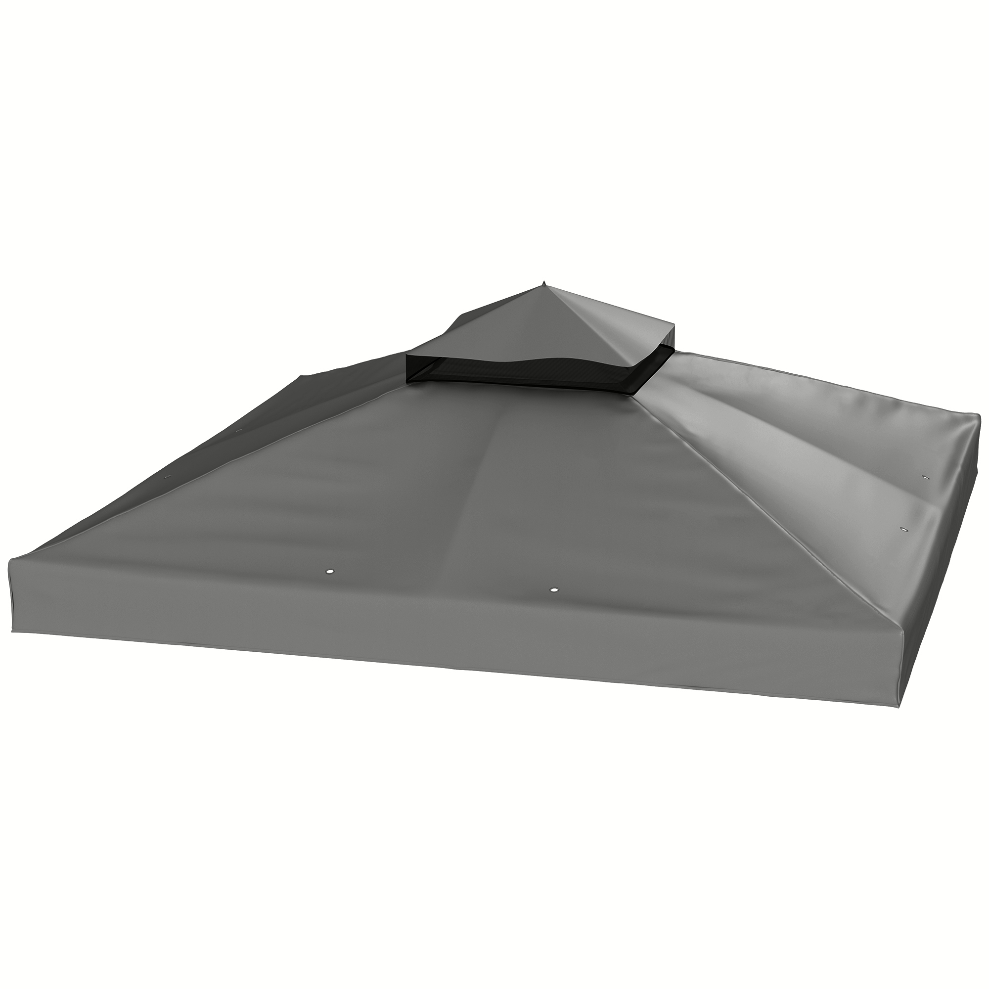 3 x 3 m Ersatzdach für Pavillon, Pavillon-Ersatzplane mit Wasserablauf-Löchern, UPF30+, Sonnenschutz, Dunkelgrau