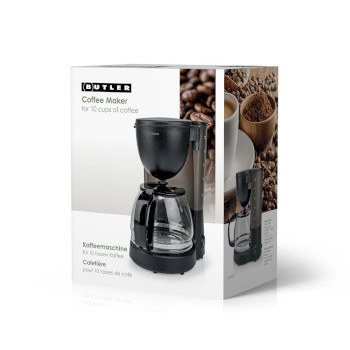 Kaffeemaschine | 1,25 l | 750W | 10 Tassen | Warmhaltefunktion | automatische Abschaltung | schwarz