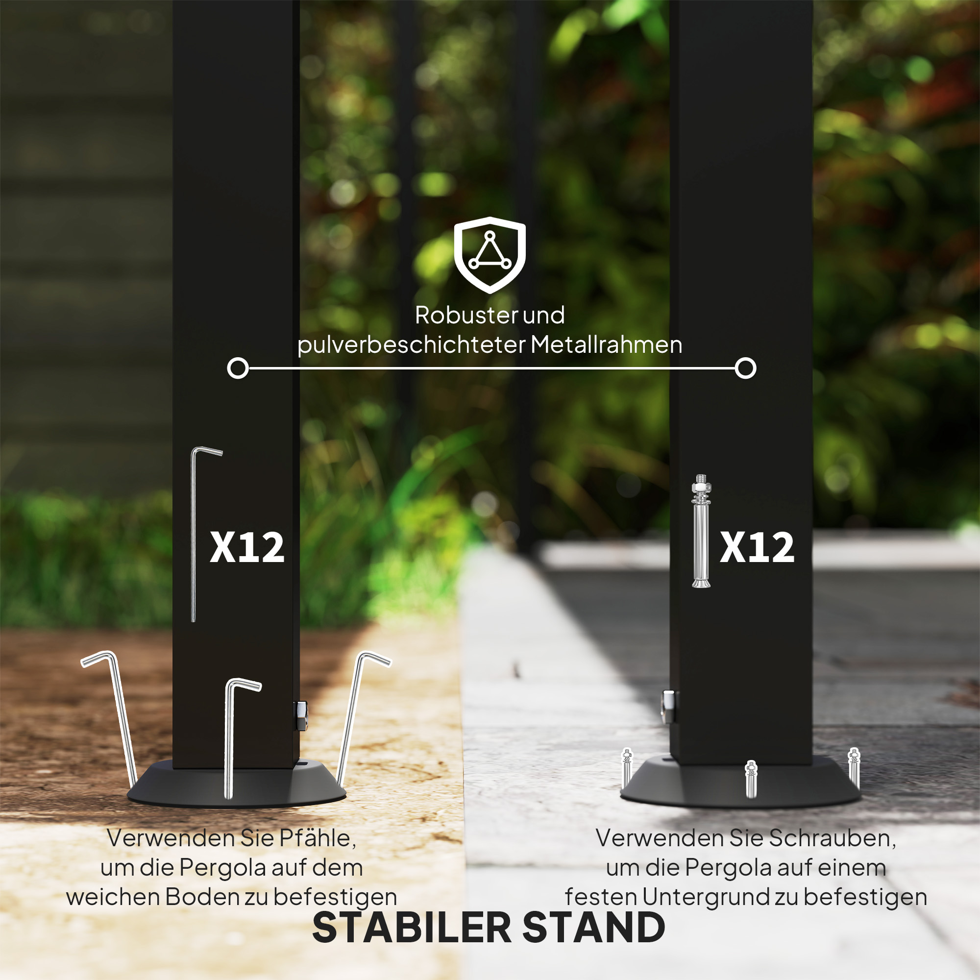 3 x 5 m Pergola, Flexibles Gartendach mit wasserfester Plane und Metallrahmen, Schattenspender, Cremeweiß
