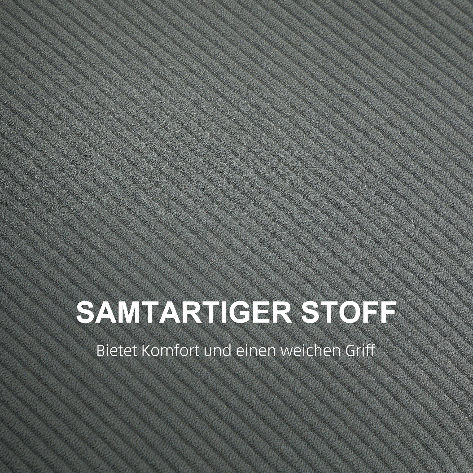 Zweisitzer-Sofa, Stoffcouch, 2 Rückenkissen, Cordbezug, 145 x 75 x 78 cm, Anthrazit