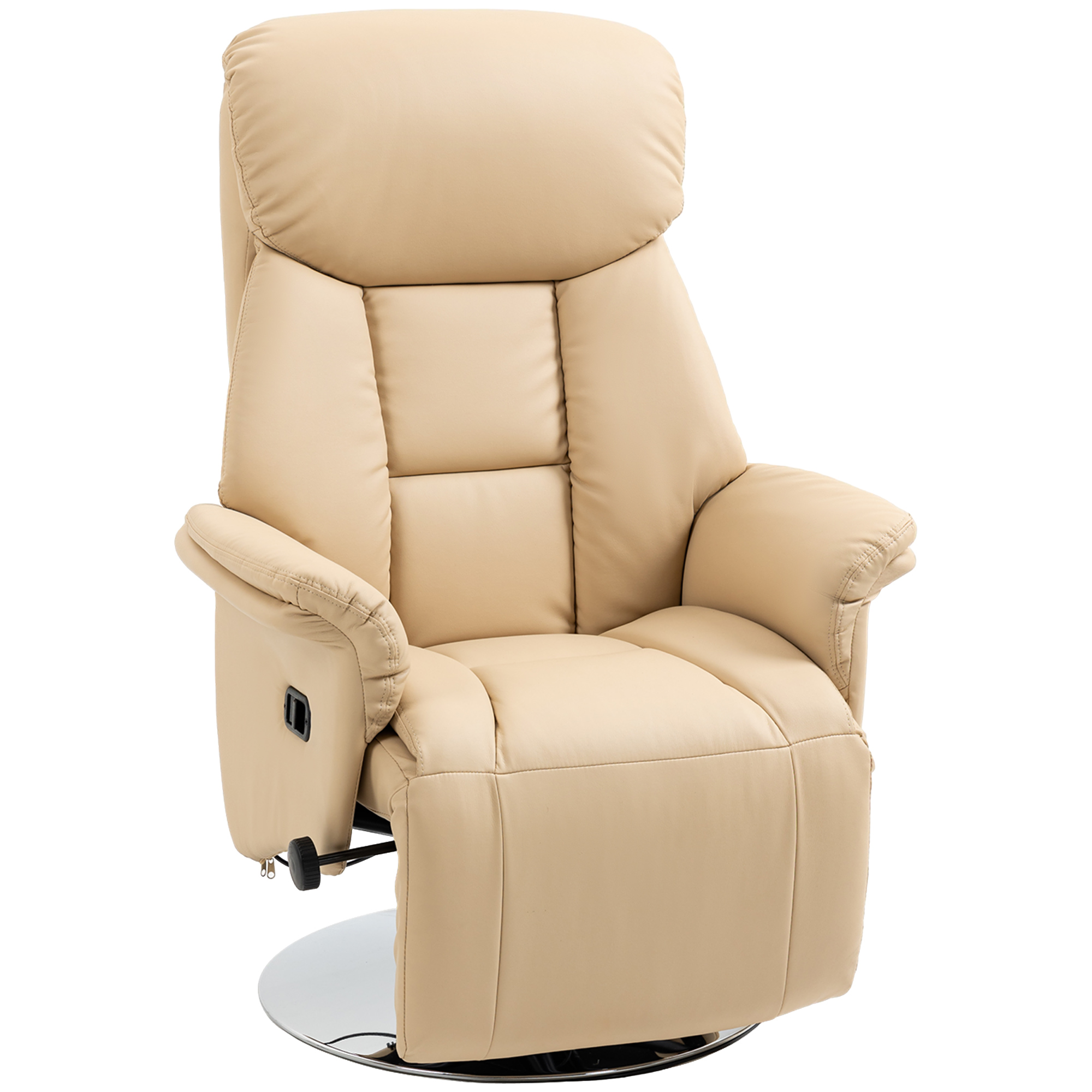 Relaxsessel, Liegefunktion, Lederoptik, Fußstütze, bis 150 kg, 78 x 80 x 109 cm, Beige Relaxsessel, Liegefunktion, Lederoptik, Fußstütze, bis 150 kg, 78 x 80 x 109 cm, Beige