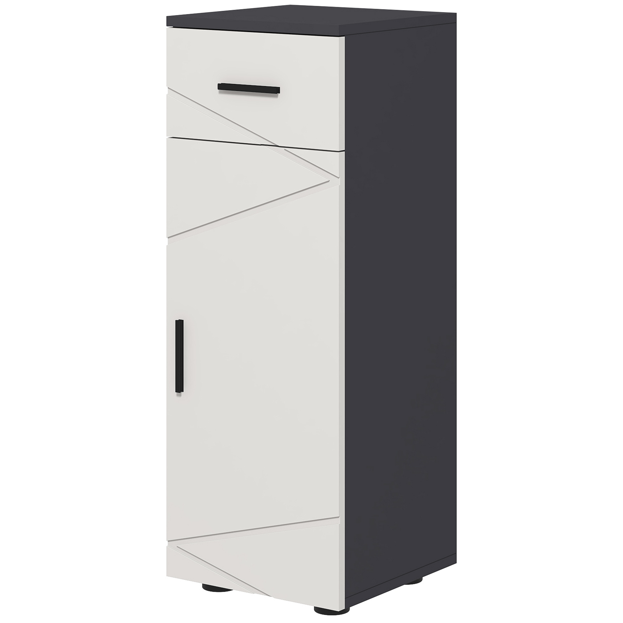 Badezimmerschrank, Badkommode, verstellbare Regale, bis zu 25 kg belastbar, Grau Badezimmerschrank, Badkommode, verstellbare Regale, bis zu 25 kg belastbar, Grau