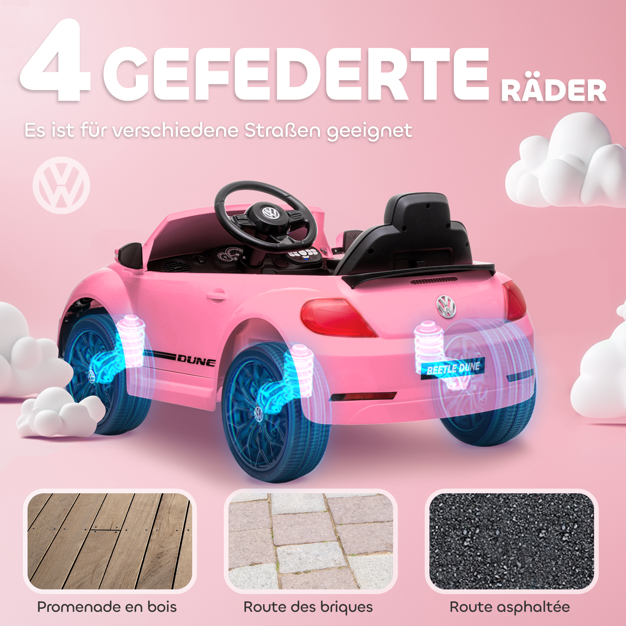 Kinderfahrzeug VW Käfer, rosa