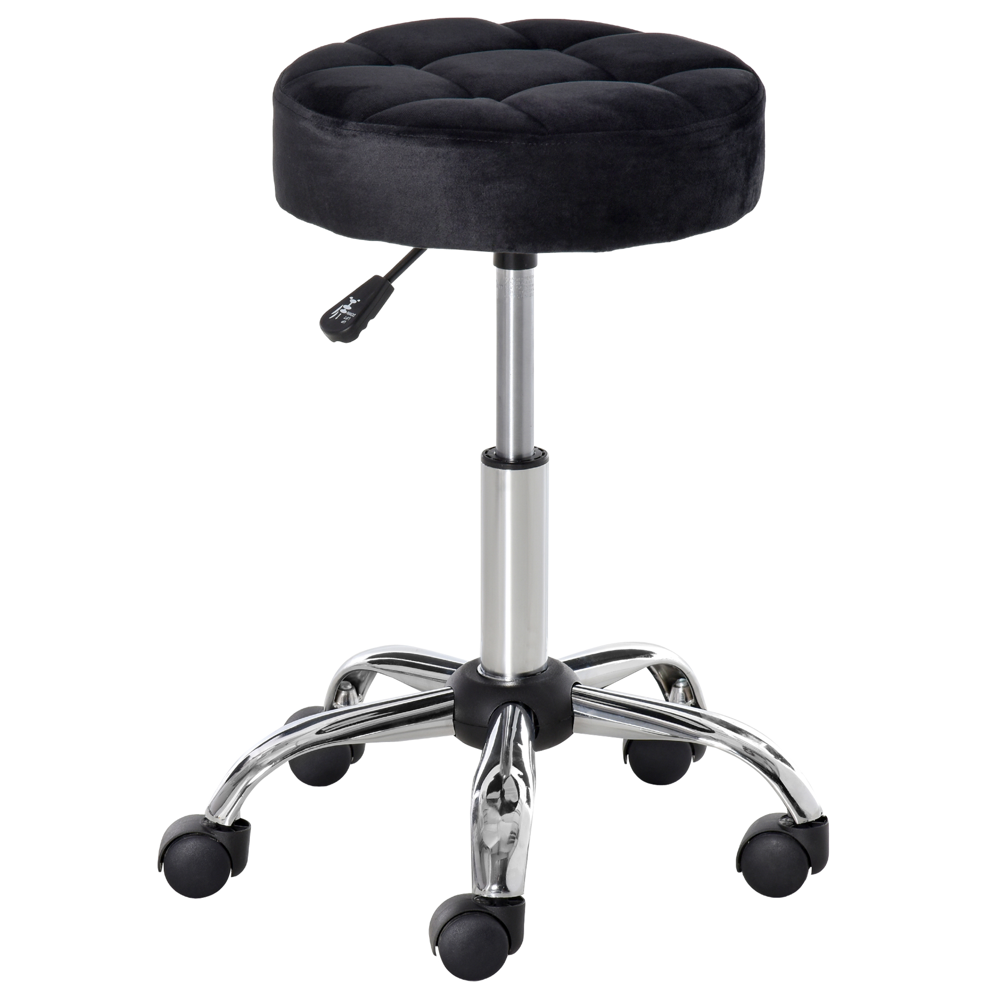 Salonhocker, höhenverstellbar, Bezug in Samtoptik, Ø35 x 49-61 cm, Schwarz Salonhocker, höhenverstellbar, Bezug in Samtoptik, Ø35 x 49-61 cm, Schwarz