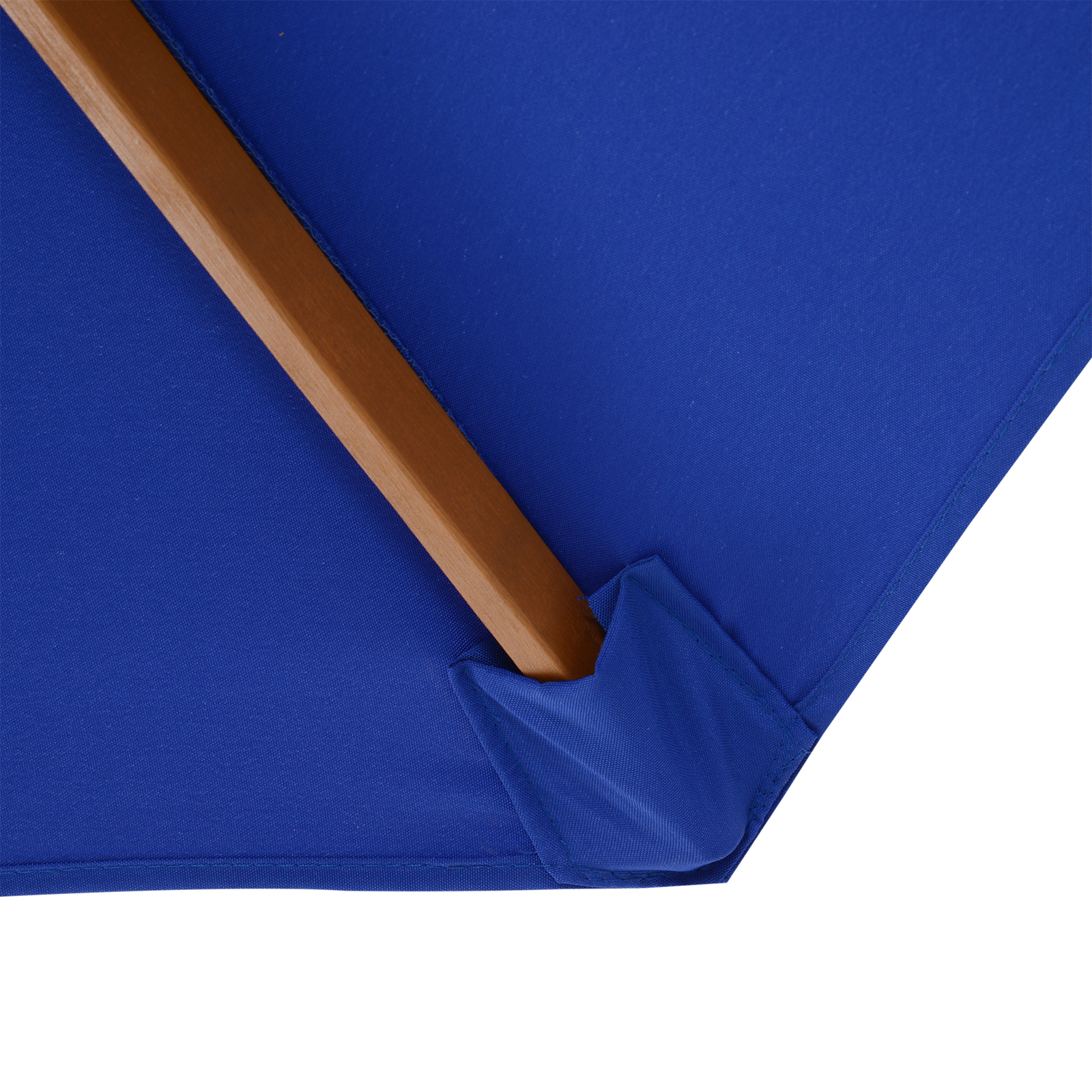 Sonnenschirm Gartenschirm , wetterbeständig, Bambus, 300 cm x 300 cm x 250 cm, Blau + Natur