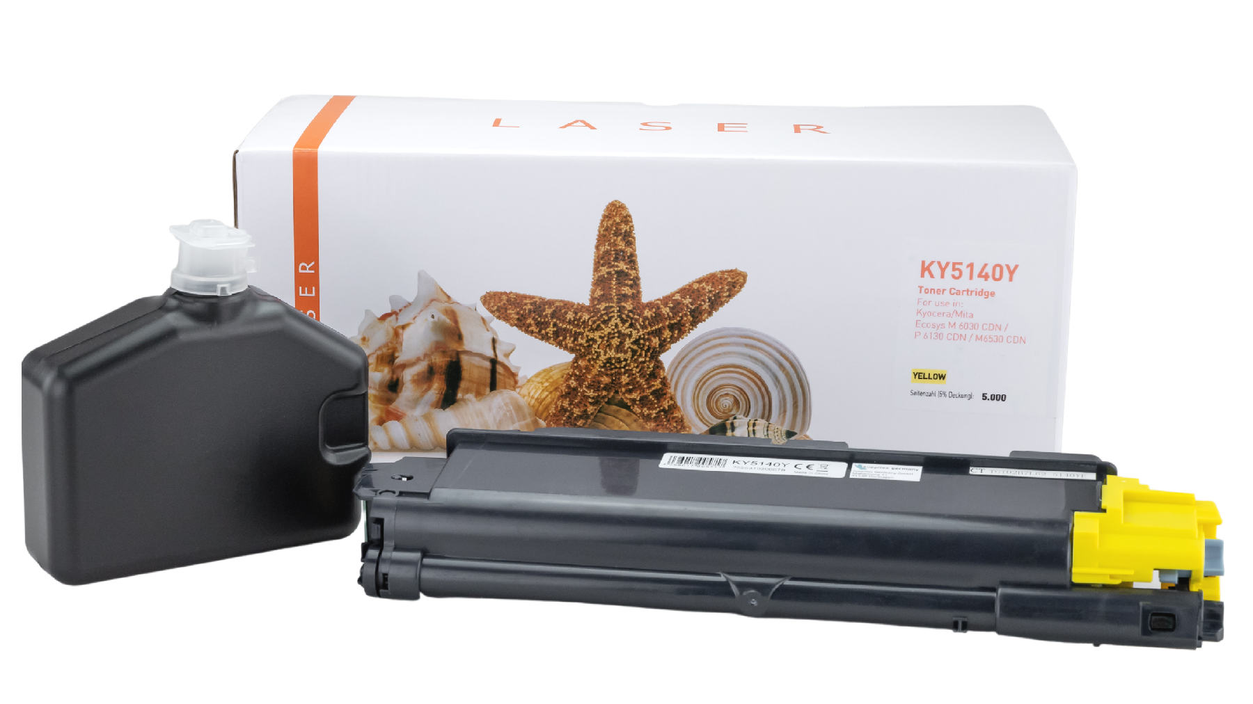 TK5140Y alternativ Toner yellow für Kyocera  / TK5140Y / 5.000 Seiten