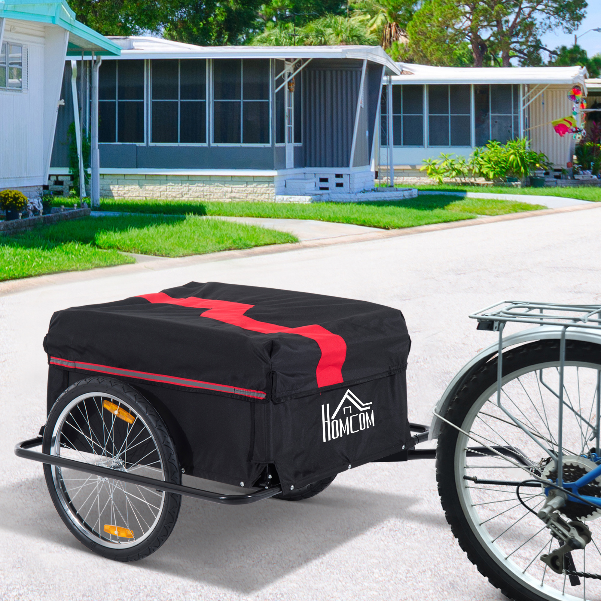 Fahrradanhänger Klappbar Lastenanhänger mit Kupplung,Transportwagen bis 40 kg belastbar, Transportanhänger Anhänger für Fahrrad Handwagen 140 x 88 x 60 cm