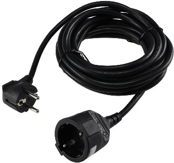 Schutzkontakt-Verlängerung, 10m, schwarz, H05VV-F3G 1,5mm² 16A/250V