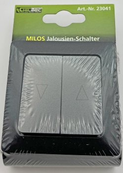 MILOS Jalousien-Steuerung Hoch/Runter / Taster, inkl. Rahmen, UP, anthrazit