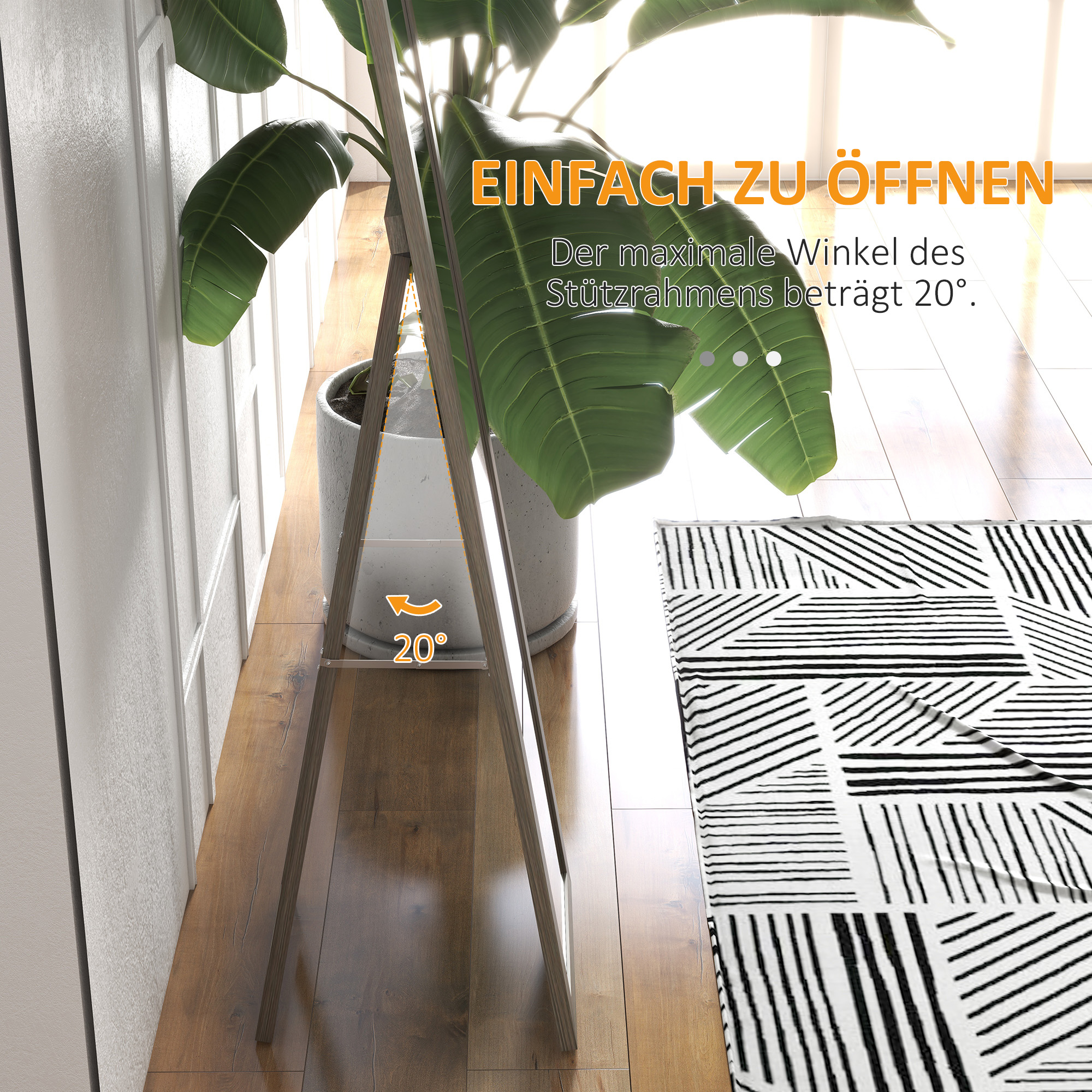 Ganzkörperspiegel, 37 x 157 cm, zum Aufhängen oder Aufstellen, Rechteckiger Spiegel für Wohnzimmer, Schlafzimmer, Grau