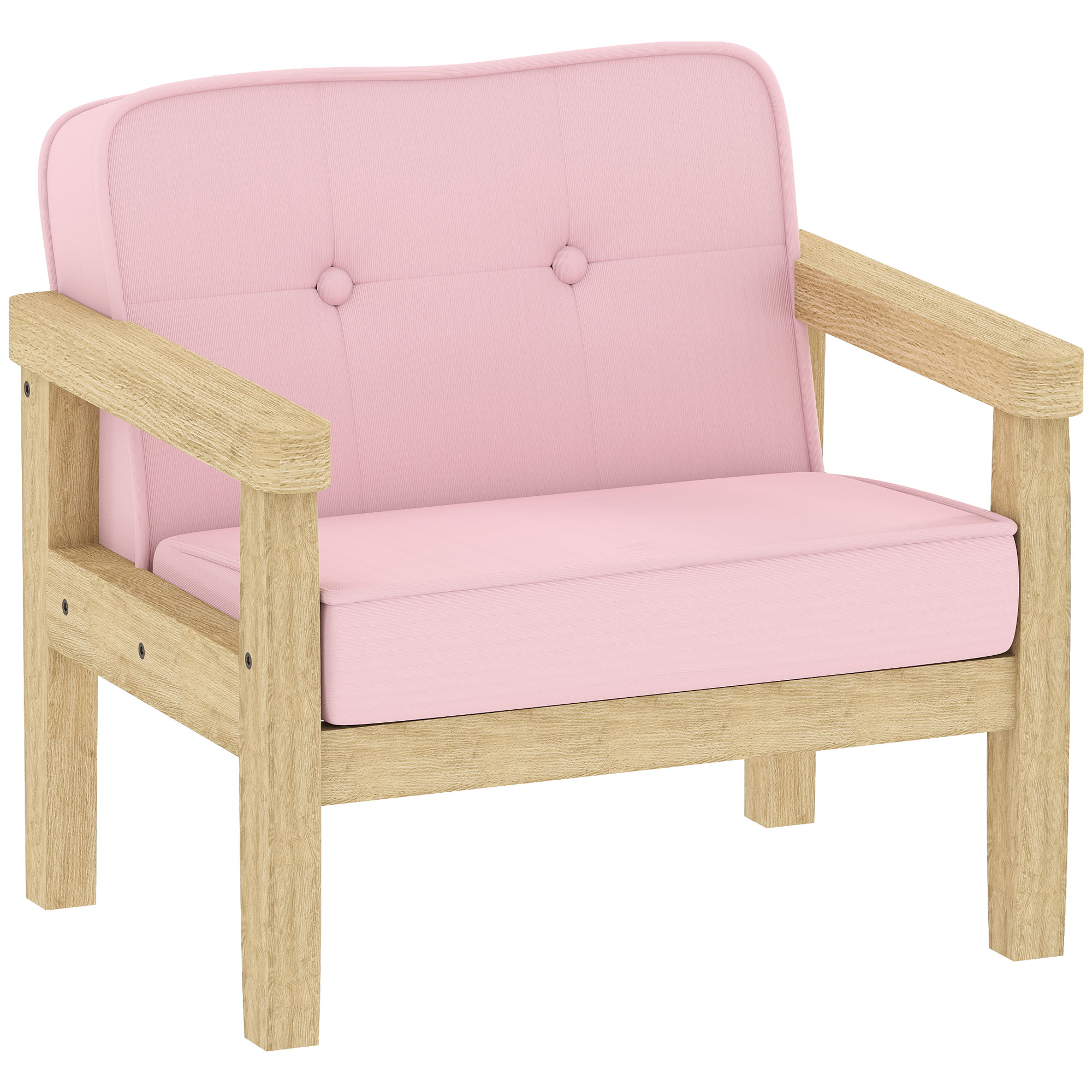 Kindersessel, Kindersofa mit Holzrahmen, Cordoptik, gepolsterter Kinderstuhl für Kinder von 3-8 Jahren, für Kinderzimmer, Spielzimmer, Rosa Kindersessel, Kindersofa mit Holzrahmen, Cordoptik, gepolsterter Kinderstuhl für Kinder von 3-8 Jahren, für Kinderzimmer, Spielzimmer, Rosa