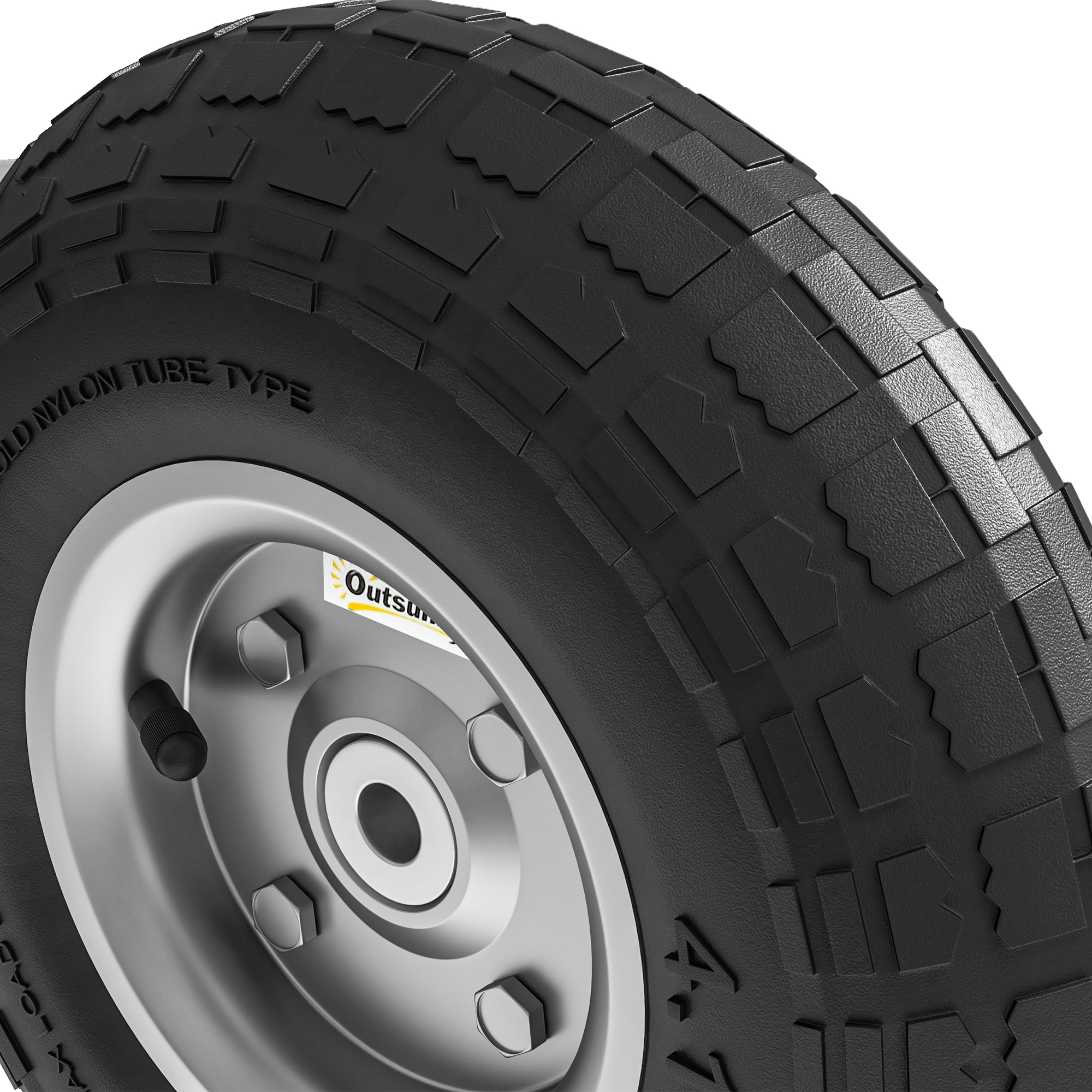 Schubkarrenrad 4er Set Ersatzrad 80 kg Ø 255 mm Vollgummi Luftreifen mit Schlauch Kugellager Schwarz