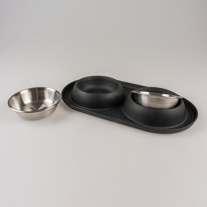 Duvoplus Dinner-Set Gummi - schwarz - 2 x 420ml