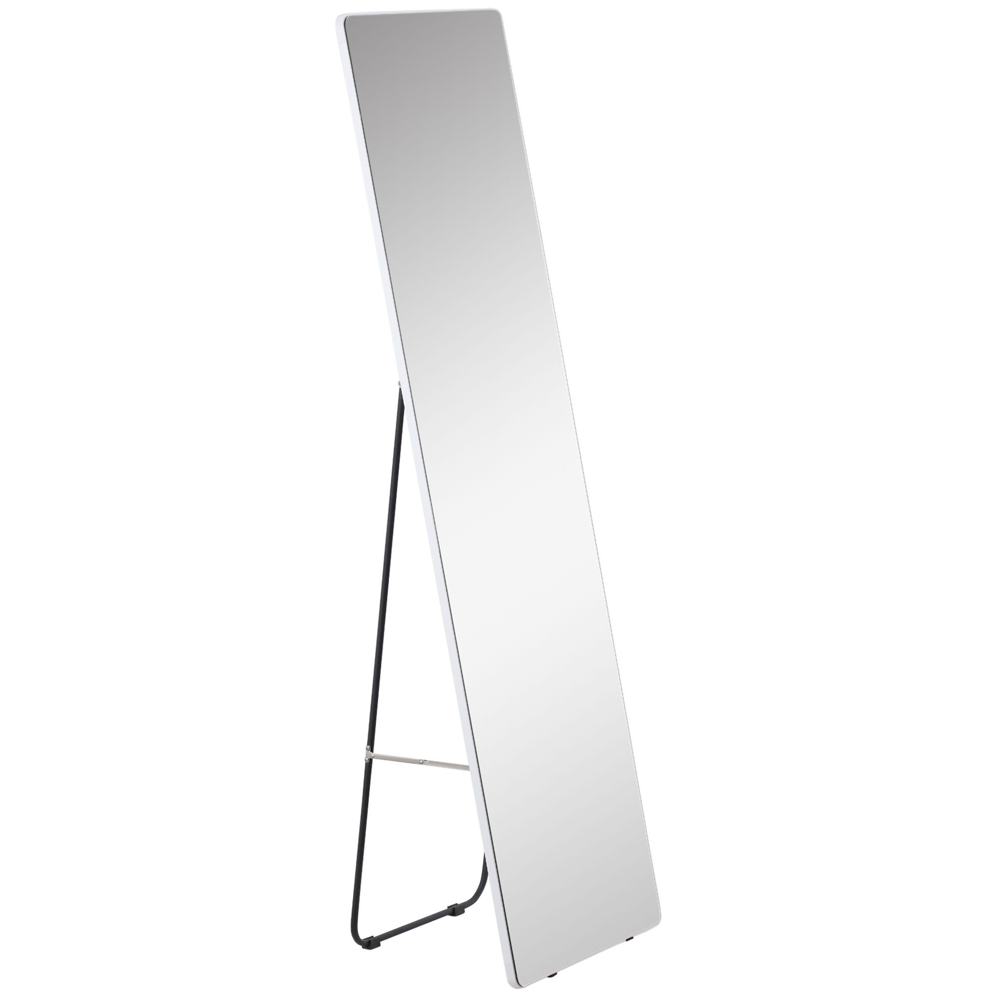 Standspiegel Wandspiegel Ganzkörperspiegel, Aluminium, 45 cm x 37 cm x 158,5 cm, Silber