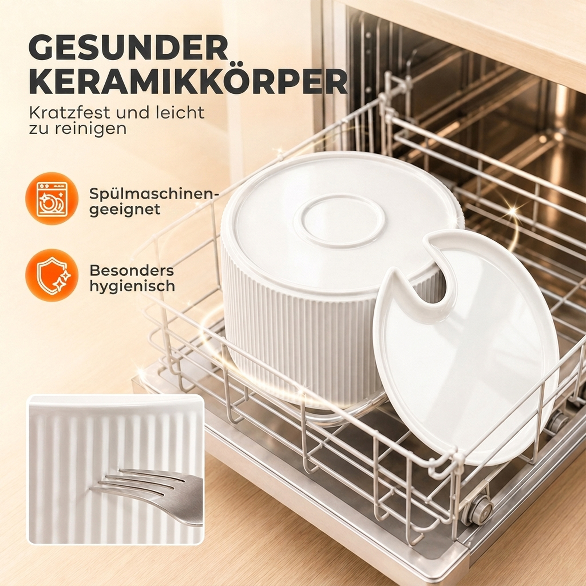 Katzenbrunnen 2,2L Keramik Trinkbrunnen mit 4-fach Filtersystem 2 Modi 1 Filter & Schaumstoff Ultraleise Pumpe, BPA-frei