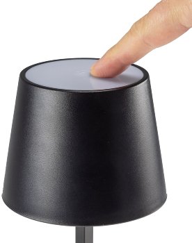 LED Tischleuchte 26cm, Schwarz, 3xAAA Batterie, dimmbar, Licht Warmweiß