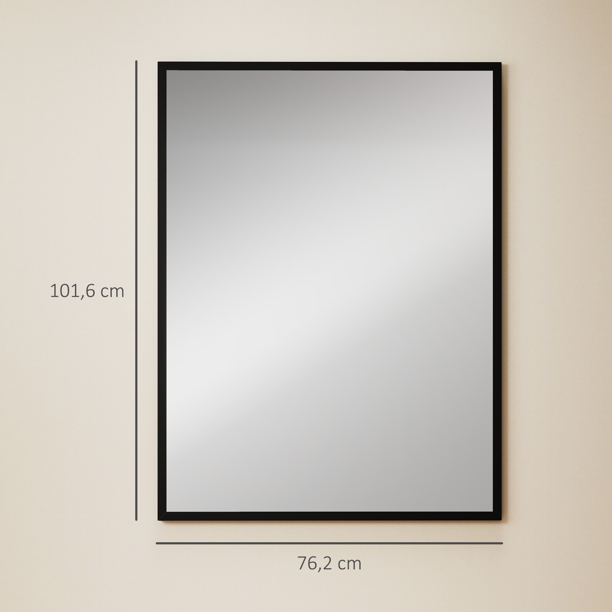 Wandspiegel, 76,2 x 101,6 cm, Dekorativer Hängespiegel, einfache Montage, inkl. Schrauben