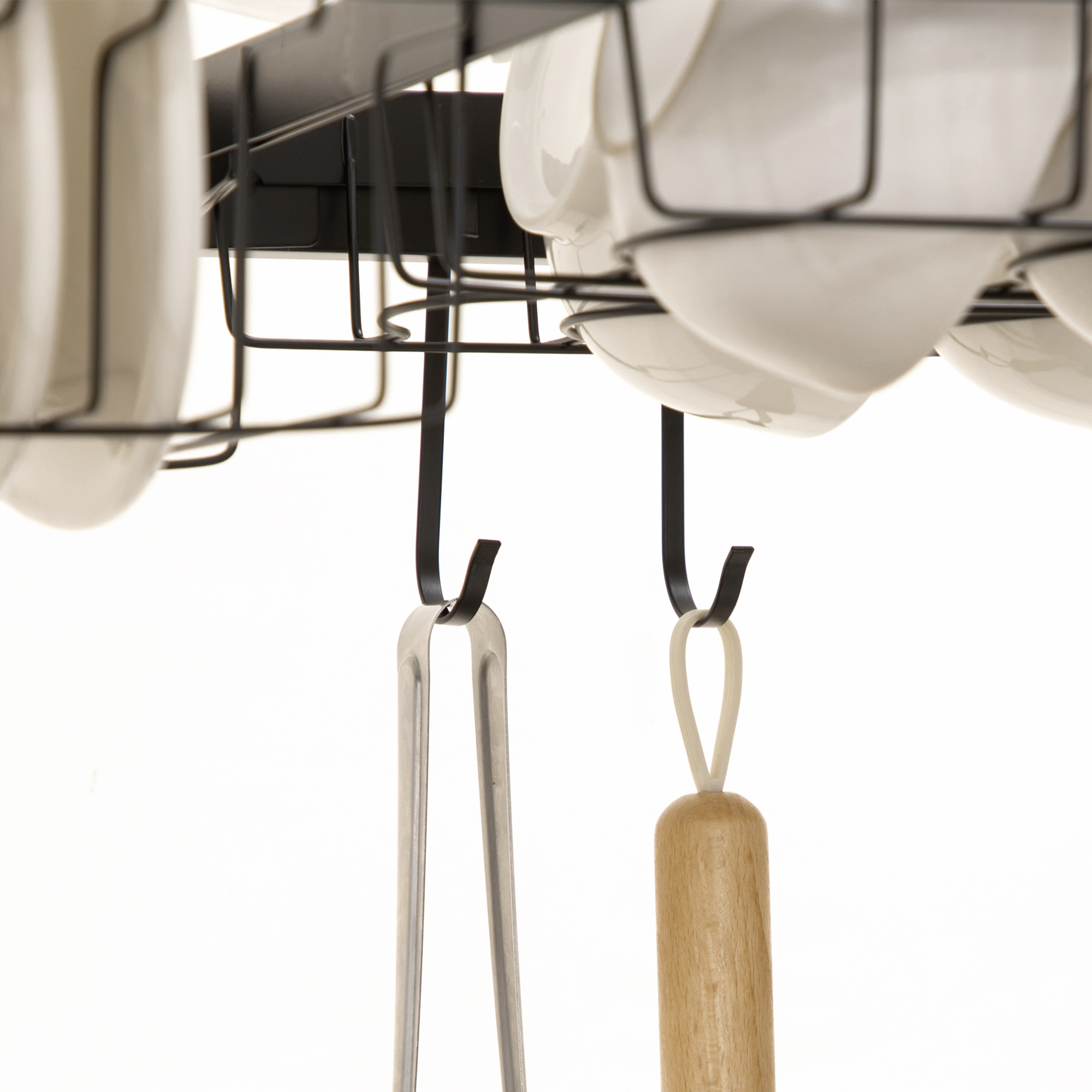 Geschirrkorb, Modularer Geschirrhalter aus Metall, bis zu 26 kg belastbar, Schwarz