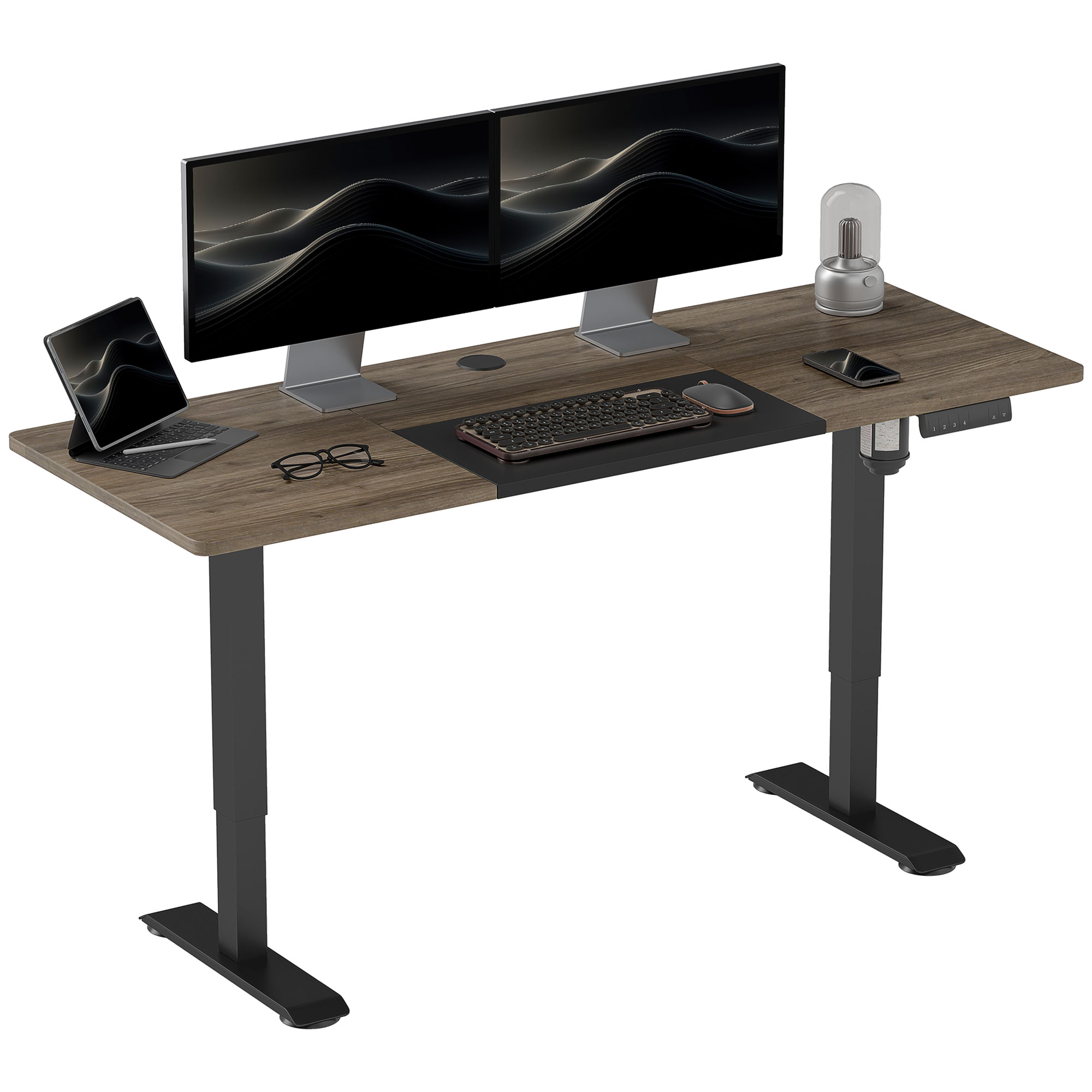 Höhenverstellbarer Schreibtisch Elektrisch 140 x 70 cm Computertisch mit 4 Memory-Steuerung, 4 tlg, Tischplatte, Steh-Sitz Tisch mit Anti-Kollision, Überhitzungsschutz Schwarz Höhenverstellbarer Schreibtisch Elektrisch 140 x 70 cm Computertisch mit 4 Memory-Steuerung, 4 tlg, Tischplatte, Steh-Sitz Tisch mit Anti-Kollision, Überhitzungsschutz Schwarz