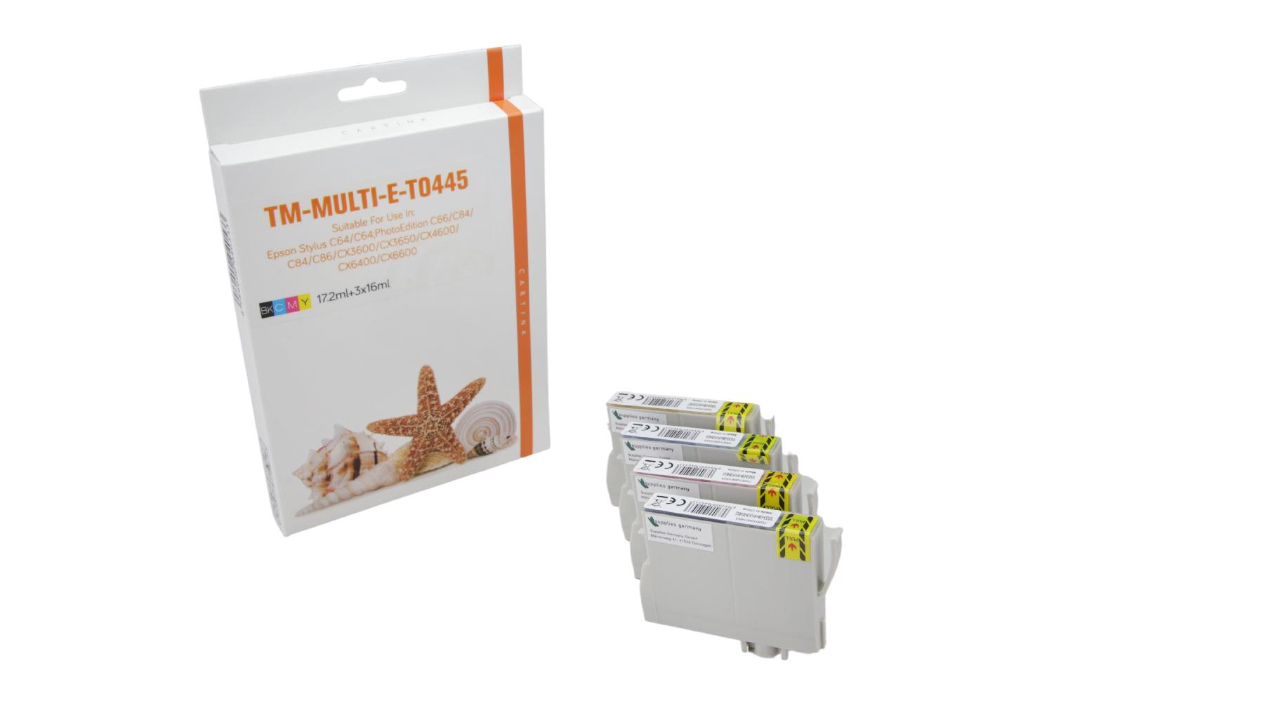 Multipack T0445 alternativ Tinte für Epson / C13T04454010 / BK,C,M,Y13ml