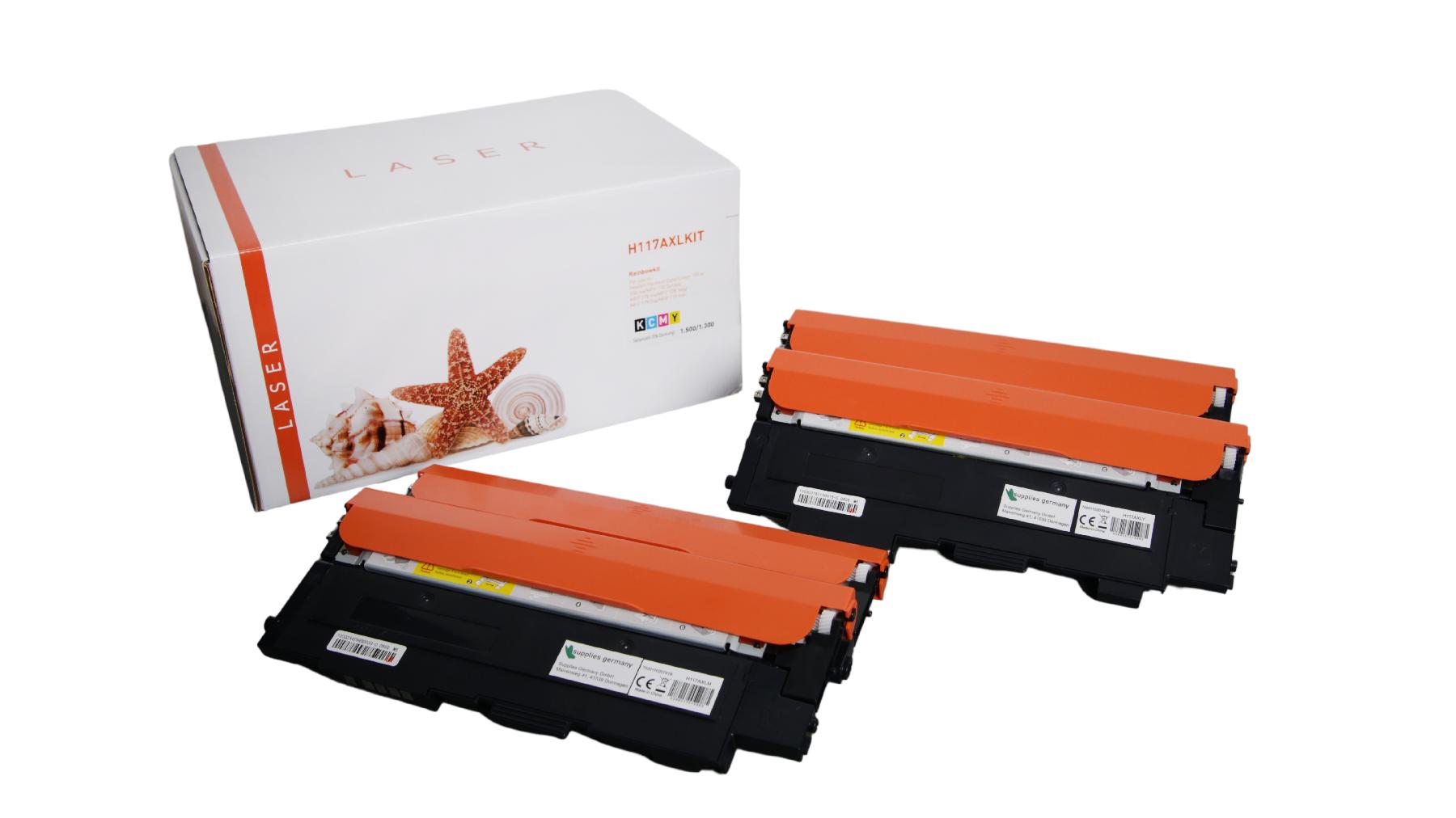 117AXLKIT mit Chip alternativ Toner Rainbowkit für HP / W2070AW2073A / BK1.500 / CMY1.300 Seiten