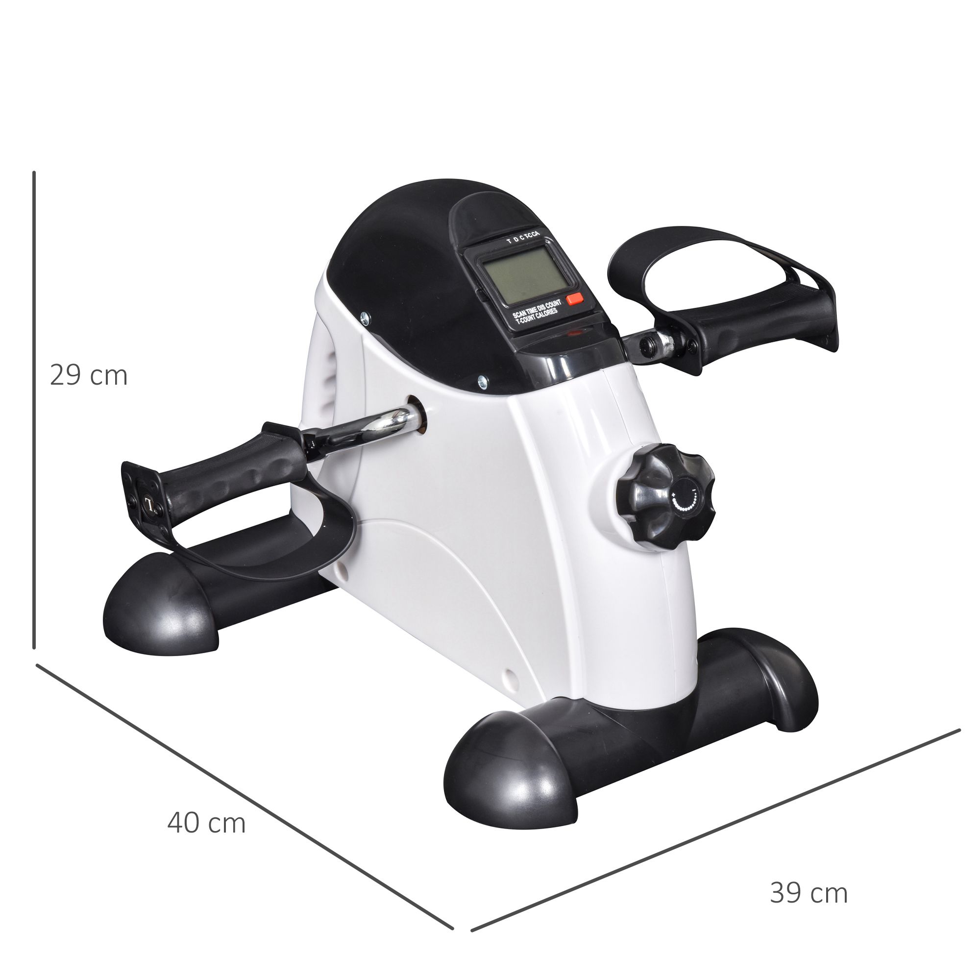 Mini Heimtrainer Fitnessbike Pedaltrainer mit LED Display 5 Modelle Arm und Beintrainer Fitnessgerät Hometrainer für Senioren Zuhause Heim Büro 40 x 39 x 29 cm Weiß