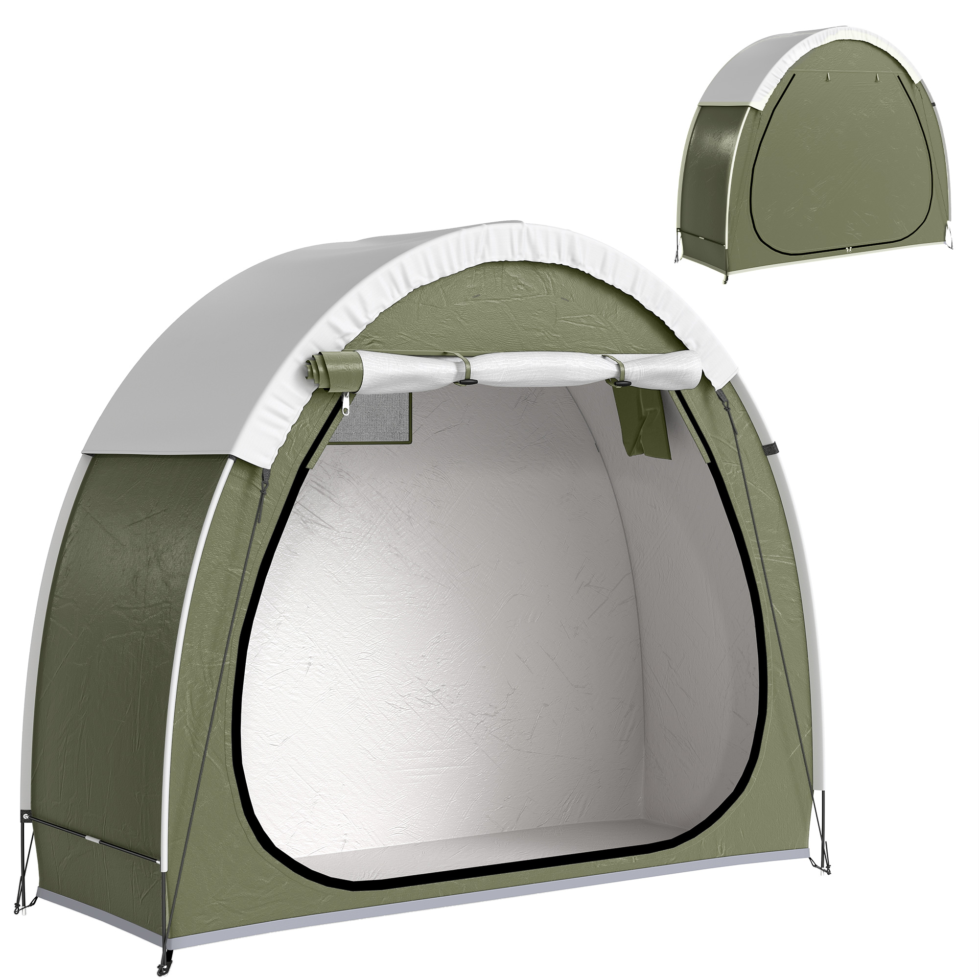 Fahrradzelt für 2 Fahrräder Fahhrradgarage mit Belüftung UPF50+ Wasserdicht 210D Oxford 200 x 80 x 170 cm