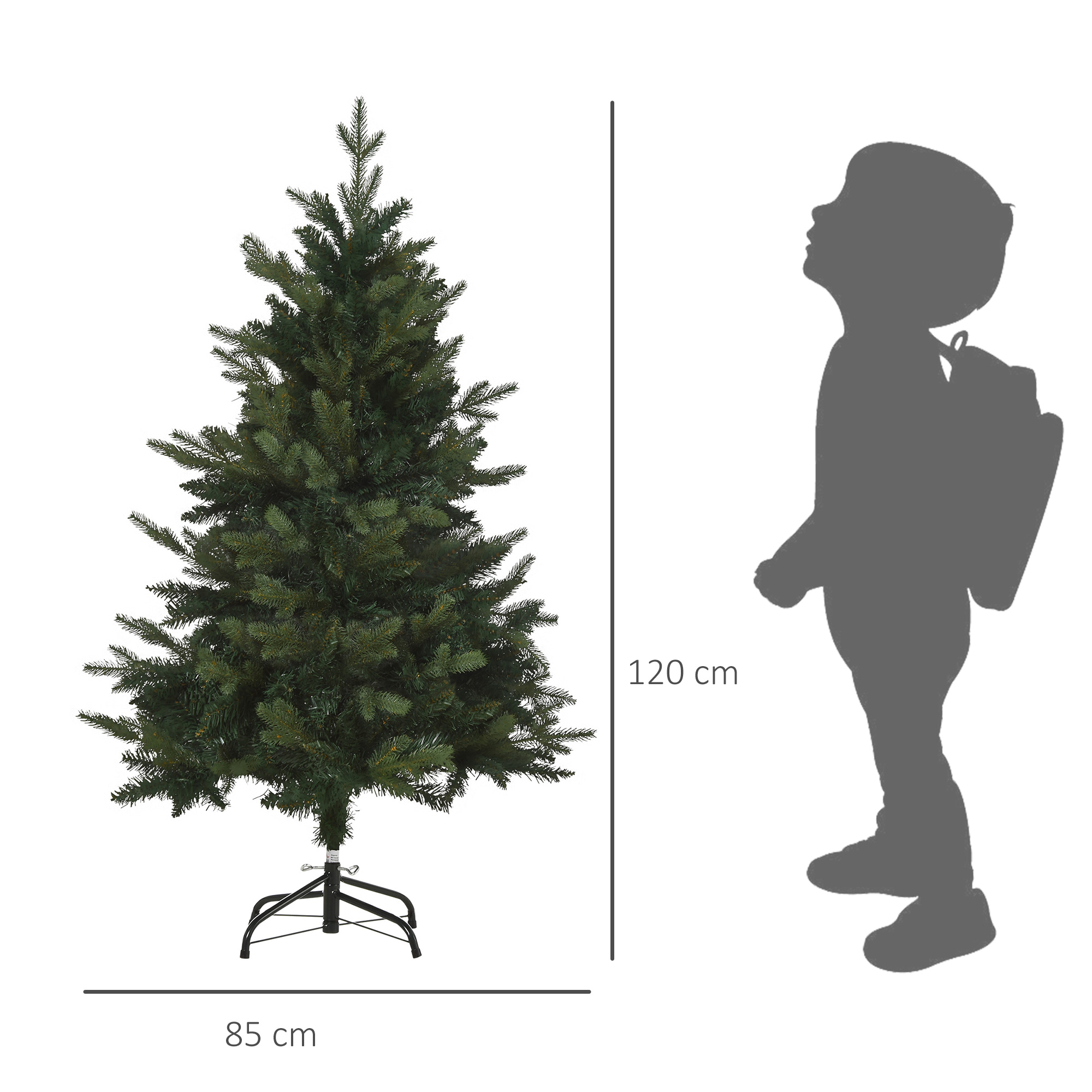 Weihnachtsbaum Christbaum Kunsttanne, 1,2 m, inkl. Ständer, Ø85 cm x 120 cm, Grün