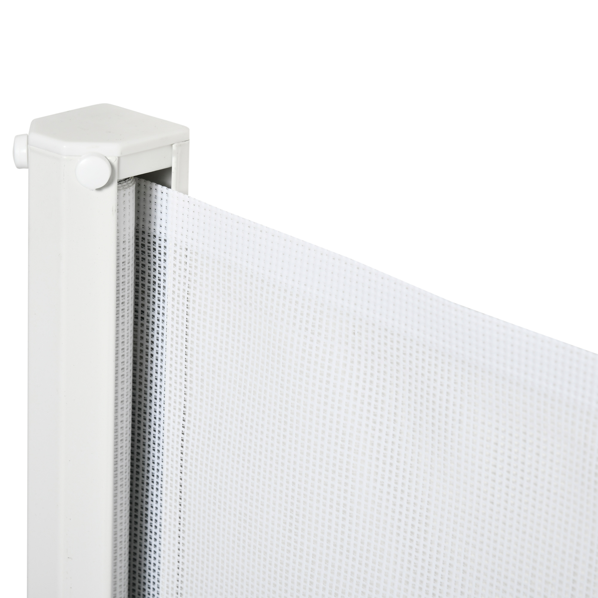 Treppenschutzgitter 115 cm Hunde Türschutzgitter Treppenschutz Sicherheitstrennwand Trennwand Türschutz ausziehbar treppenschutzrollo Rollo Einrollbar kunststoff Weiß
