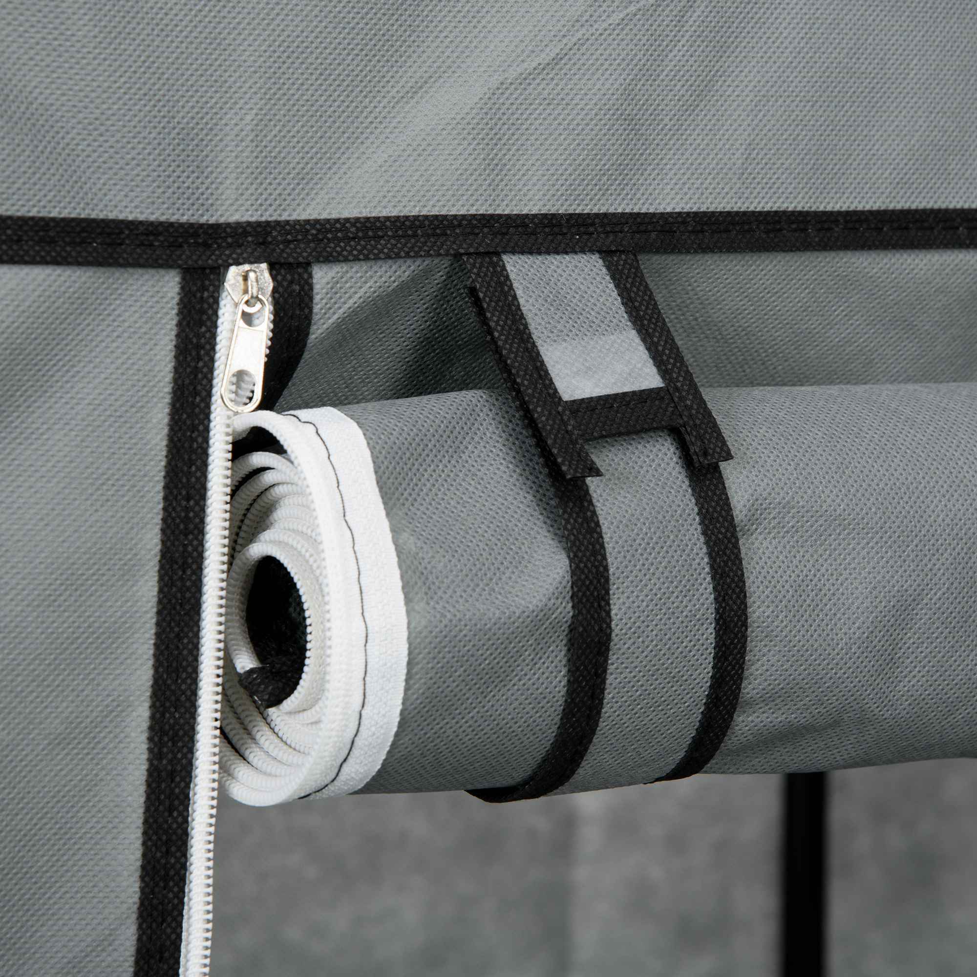 Stoffschrank Kleiderschrank faltbarer Schrank, 1 Kleiderstange, 6 Regalböden, 102 x 42.5 x 162.5 cm, Grau