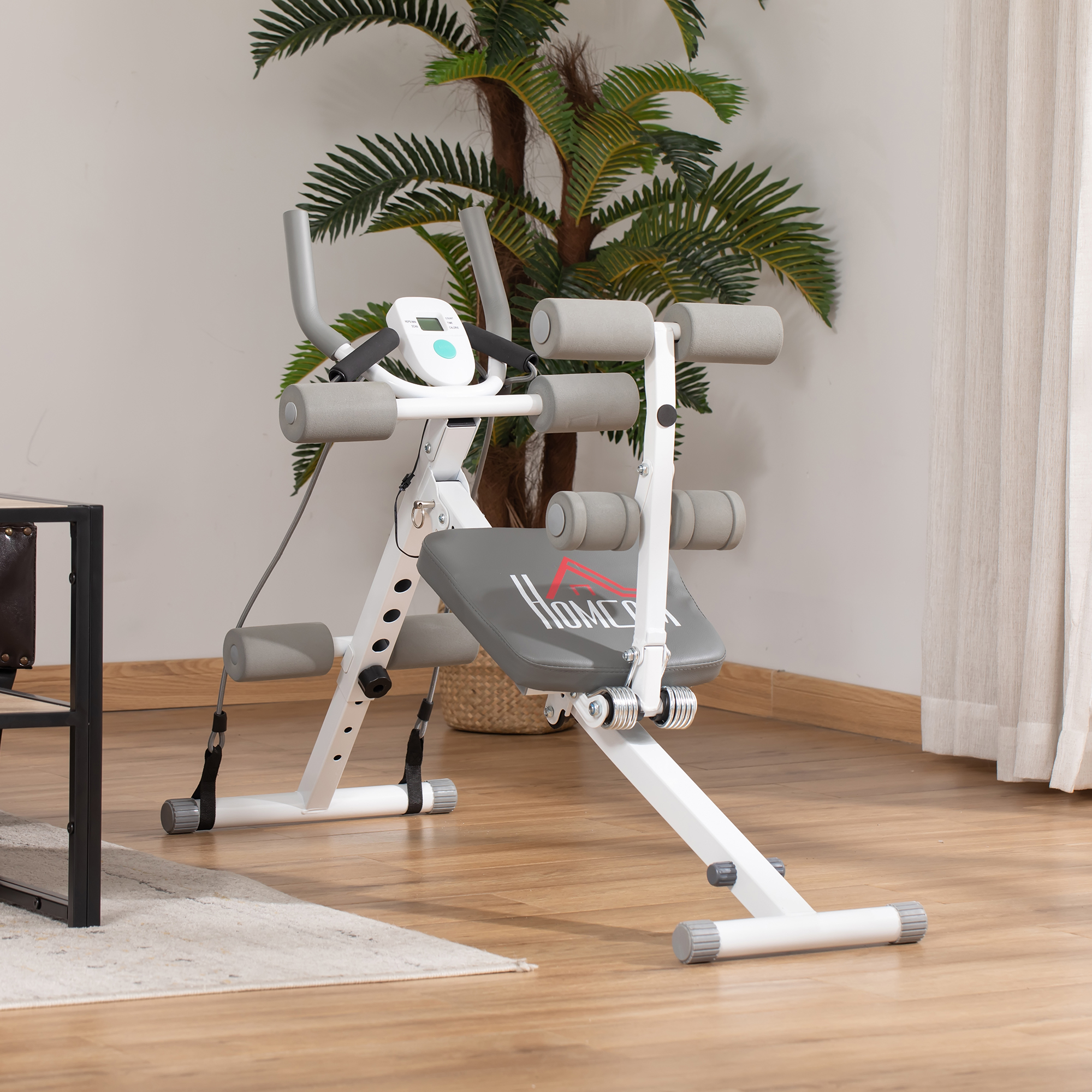 2-in-1 Trainingsgerät für Sit-ups, mit LCD-Monitor, Fitness-Gerät für Zuhause, Stahl, Kunstleder 2-in-1 Trainingsgerät für Sit-ups, mit LCD-Monitor, Fitness-Gerät für Zuhause, Stahl, Kunstleder