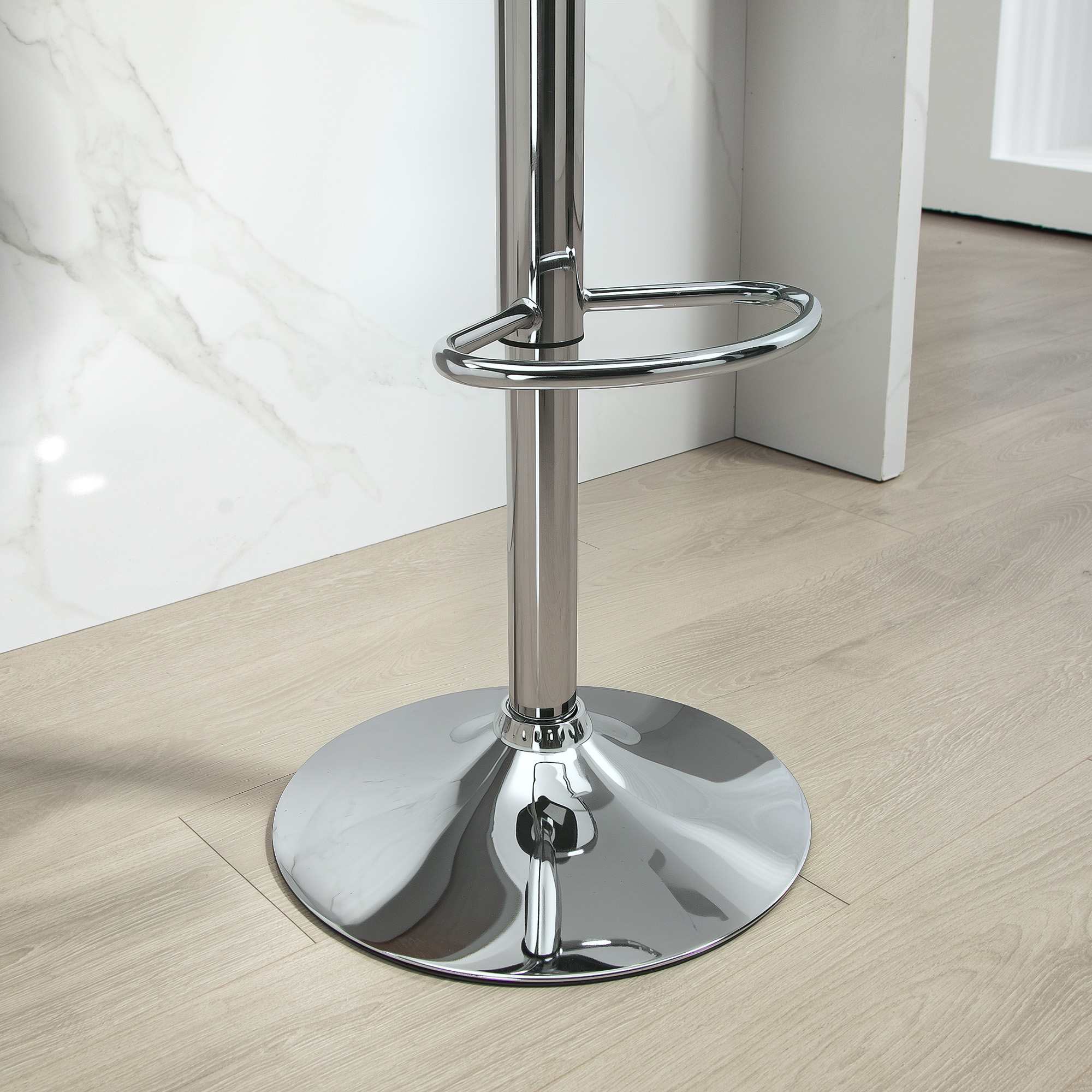 2er-Set Barhocker, Barstühle, Drehstühle mit Lehne, höhenverstellbar, bis 120 kg belastbar, 42 x 38 x 82-104 cm, Schwarz