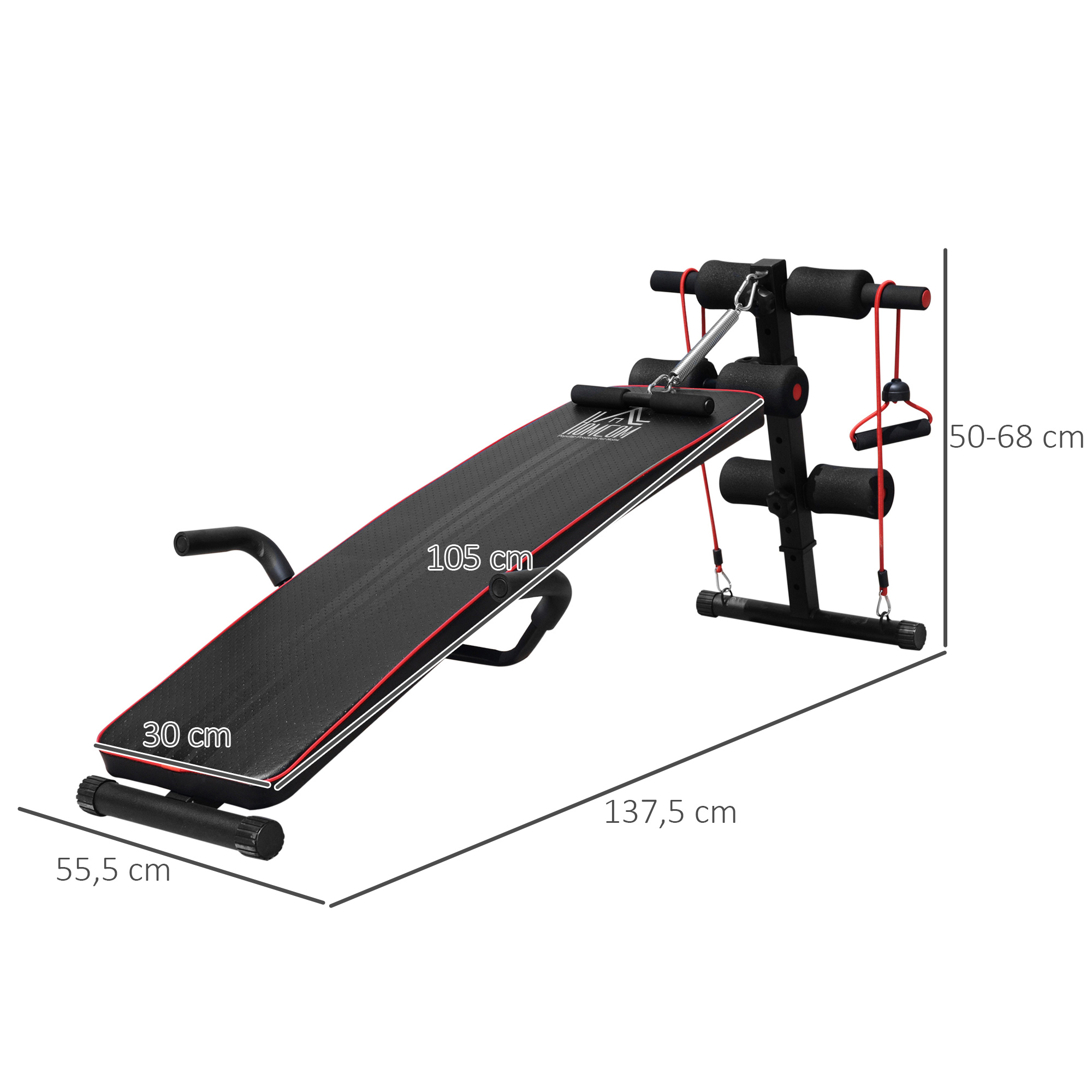 Sit Up Bank höhenverstellbar multifunktion Hantelbank mit 4/5-Fach Verstellbarer Beinfixierung, Trainingsbank für Ganzkörpertraining Flachbank Schrägbank Bauchtrainer & Rückentrainer