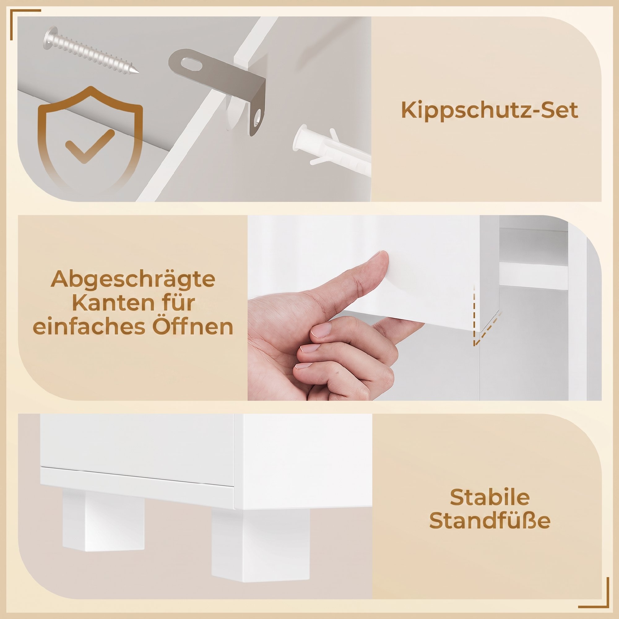 Badezimmerschrank Schmaler Badschrank mit verstellbaren Einlegeböden, 30 x 30 x 170 cm, Weiß