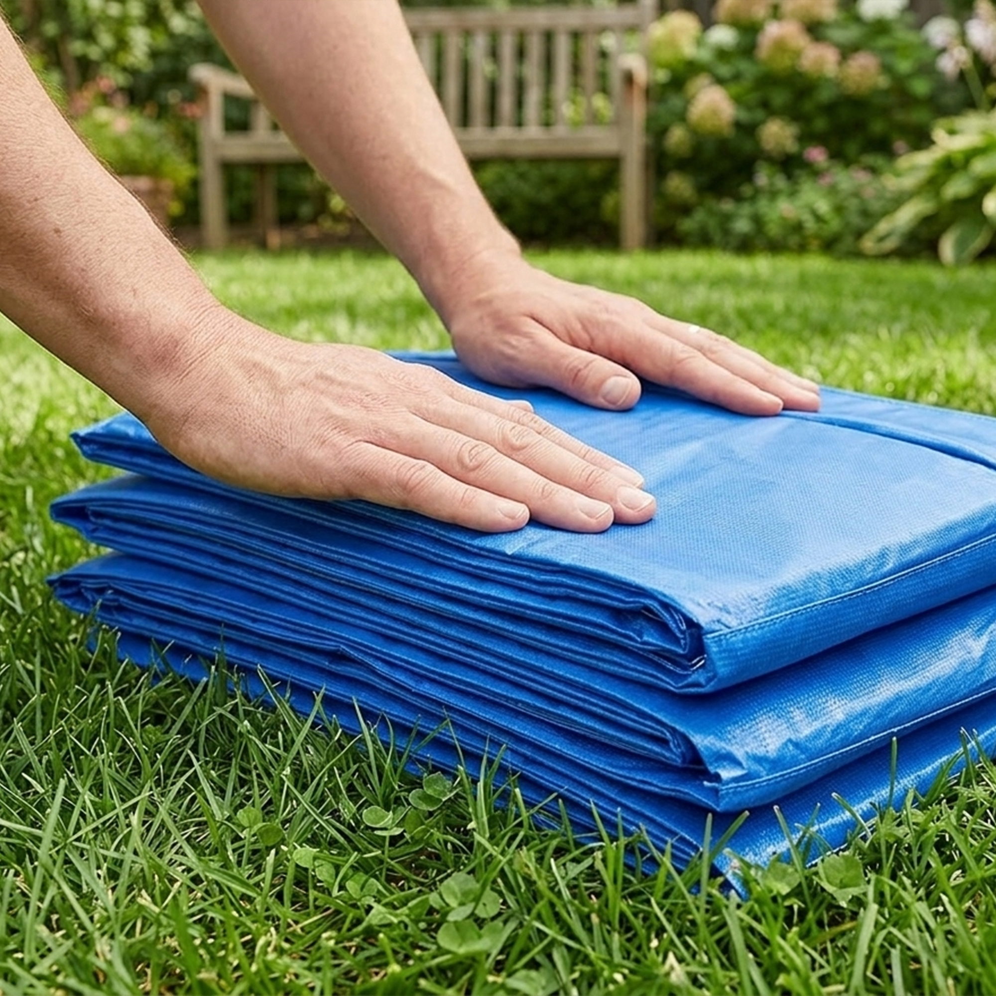 Trampolin Randabdeckung Ø366cm cm breit, Reißfest UV-resistent Federabdeckung, Wasserabweisend, Trampolinzubehör Randschutz Sicherheitsnetz Ersatzteile für Gartentrampoline, Blau