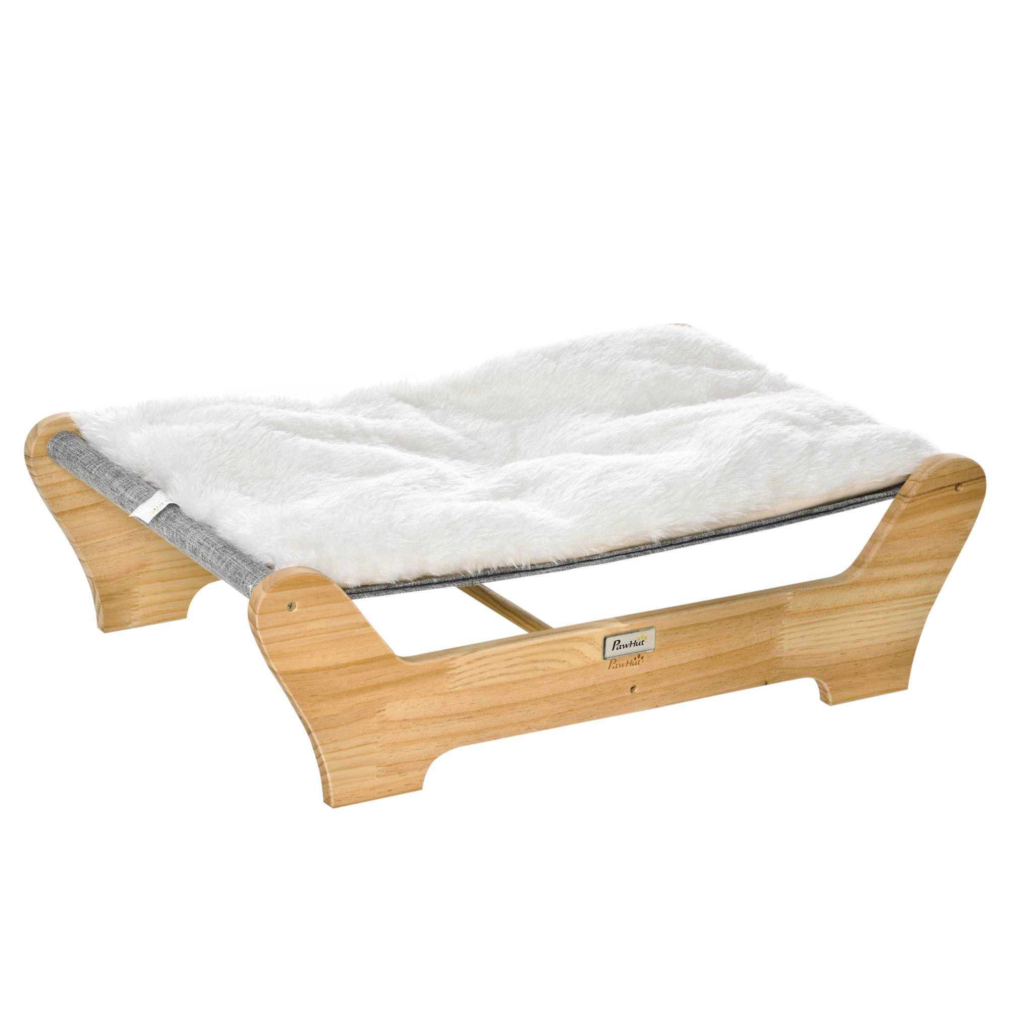Katzenbett mit Gestell Hängematte für Katzen erhöhtes Katzennest mit weichem Kissen Kiefernholz Natur 68 x 43 x 20 cm Katzenbett mit Gestell Hängematte für Katzen erhöhtes Katzennest mit weichem Kissen Kiefernholz Natur 68 x 43 x 20 cm