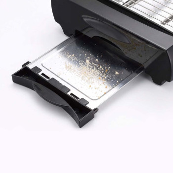 Flachtoaster | 600W | Timer | herausnehmbare Krümelschublade | automatische Abschaltung | schwarz