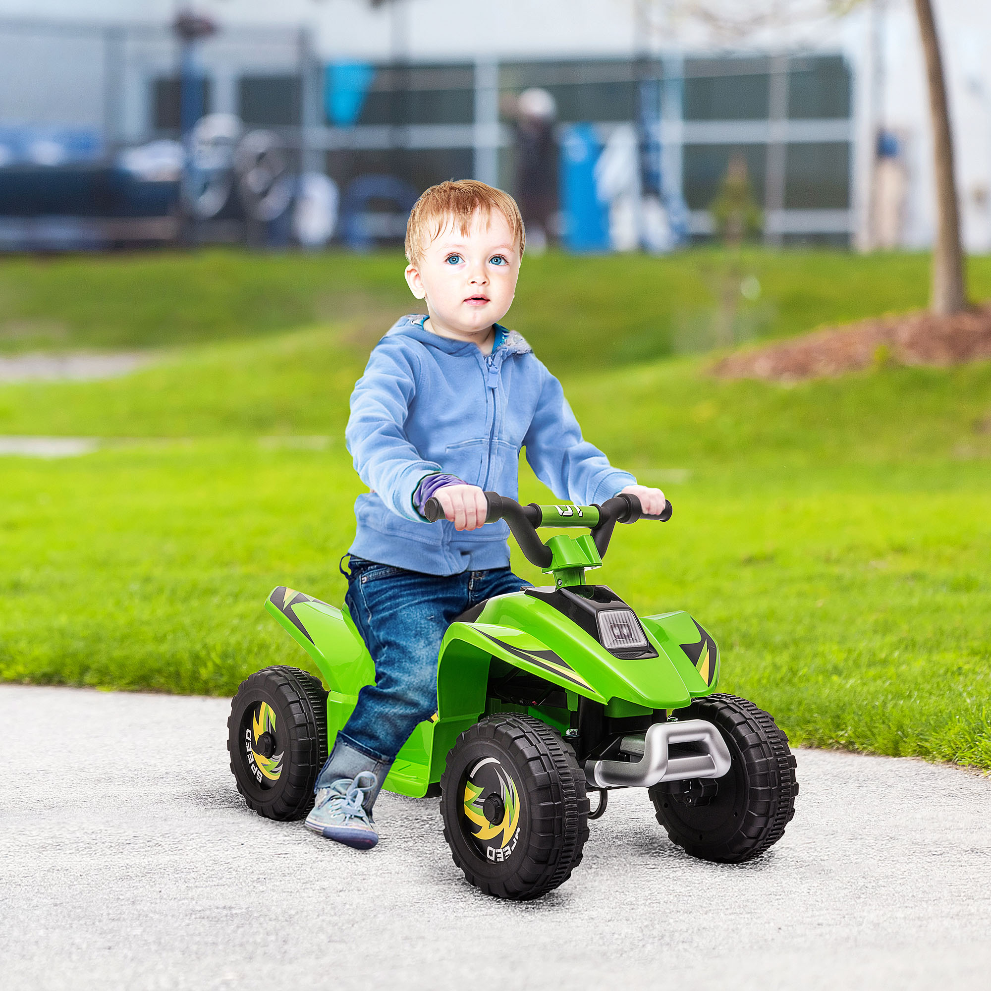 Kinder Quad Elektro 6V Kinderquad mit Vorwärts-, Rückwärtsfunktion für Kinder 1,5-3 Jahre bis 20 kg Grün