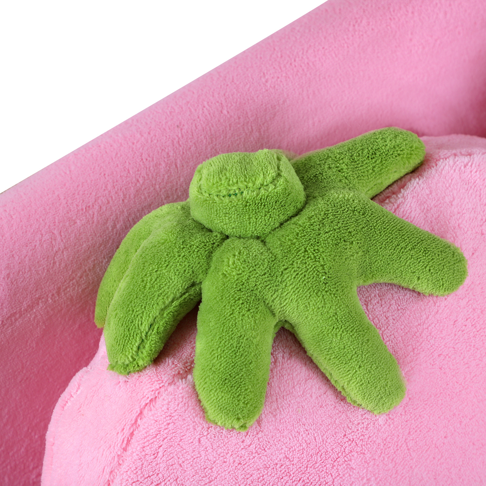 Kindersessel Kindersofa mit Korallenvlies-Optik, massiven Holzfüßen Sessel aus Schaumstoff Kinderstuhl für Kinderzimmer, Spielzimmer, 90 x 53 x 48cm, Rosa