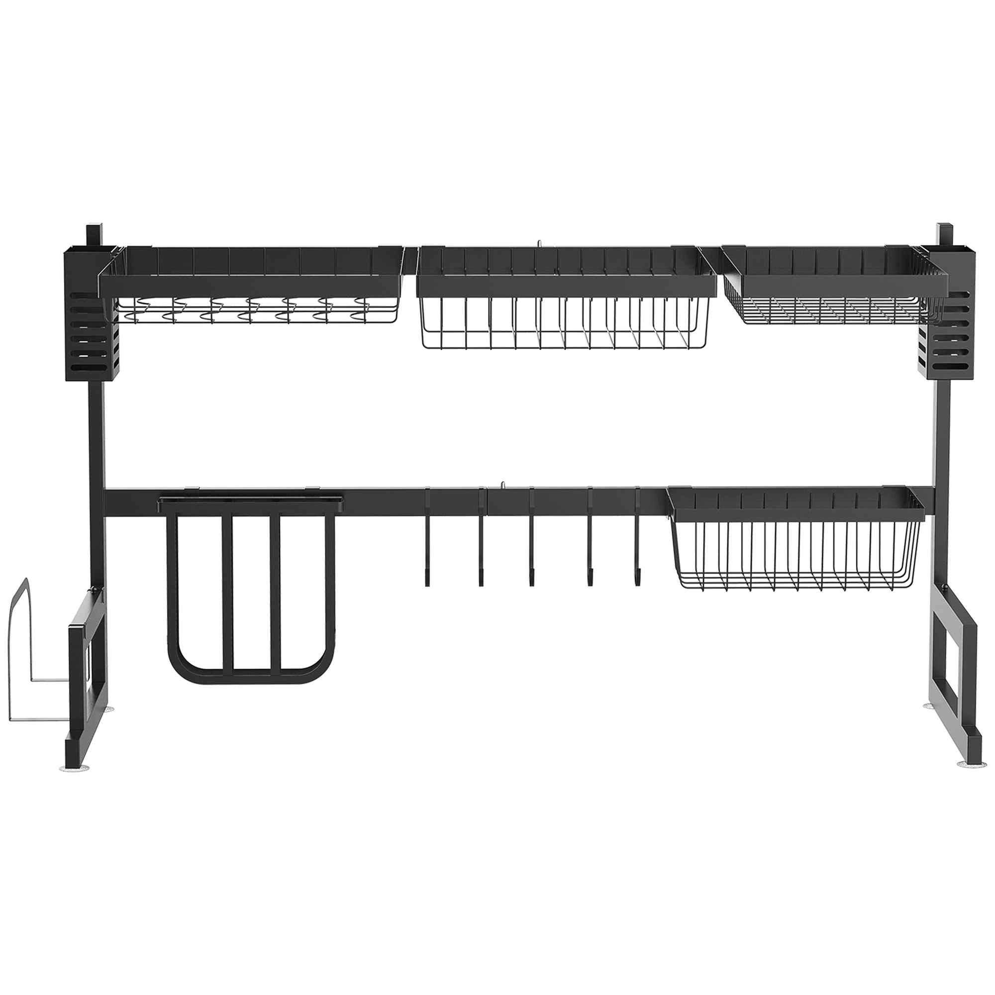 Geschirrkorb, Modularer Geschirrhalter aus Metall, bis zu 23 kg belastbar, Schwarz Geschirrkorb, Modularer Geschirrhalter aus Metall, bis zu 23 kg belastbar, Schwarz