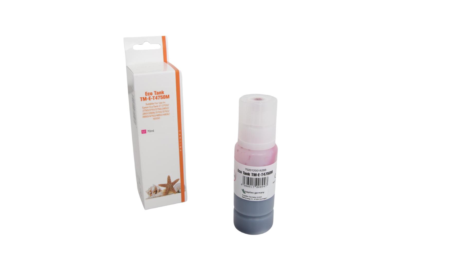 T4750M Eco Tank Nachfüllflasche Magenta für Epson / C13T03R340 / 70ml T4750M Eco Tank Nachfüllflasche Magenta für Epson / C13T03R340 / 70ml