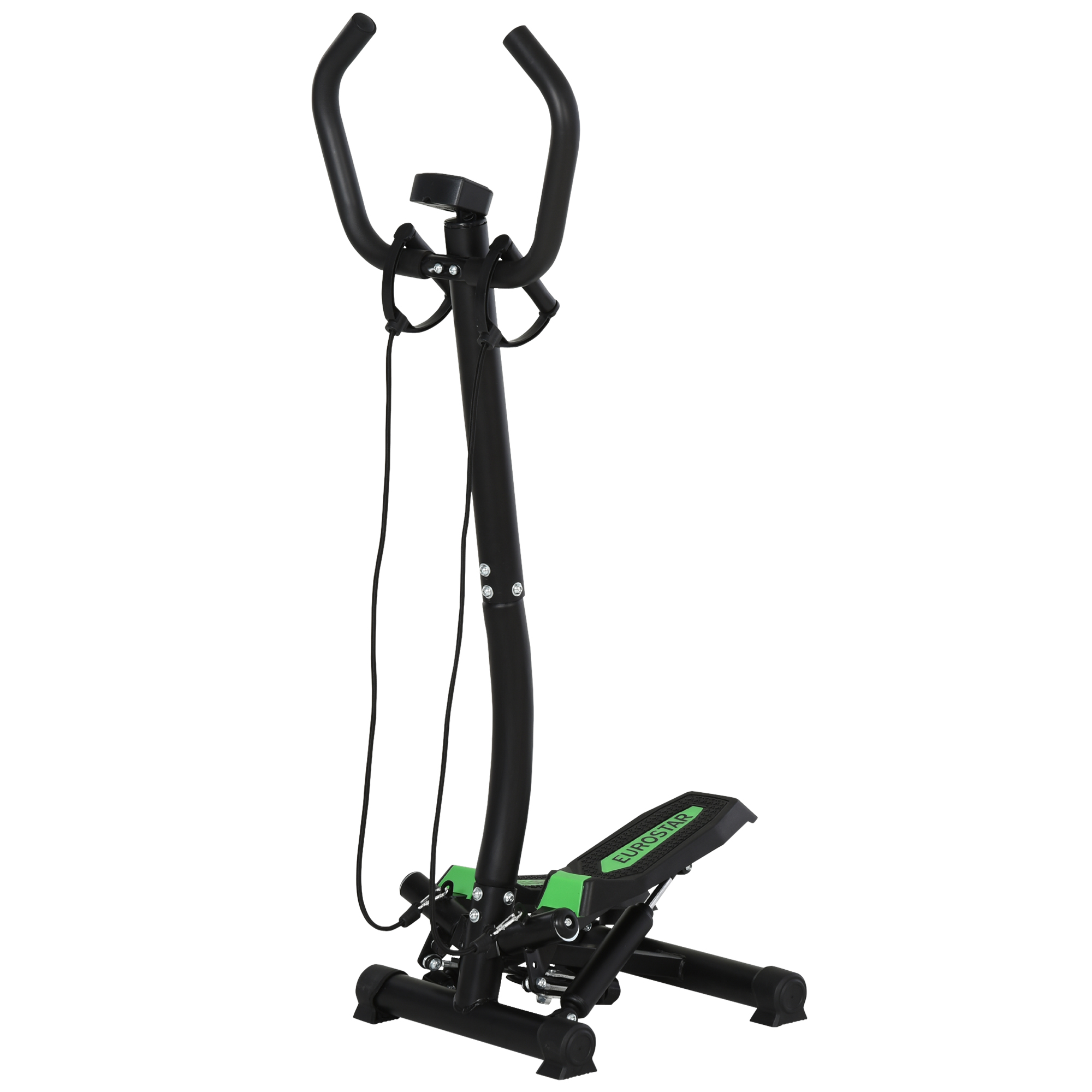 Stepper Sidestepper mit Haltegriff Trainingsbänder Heimtrainer LCD Display Stahl