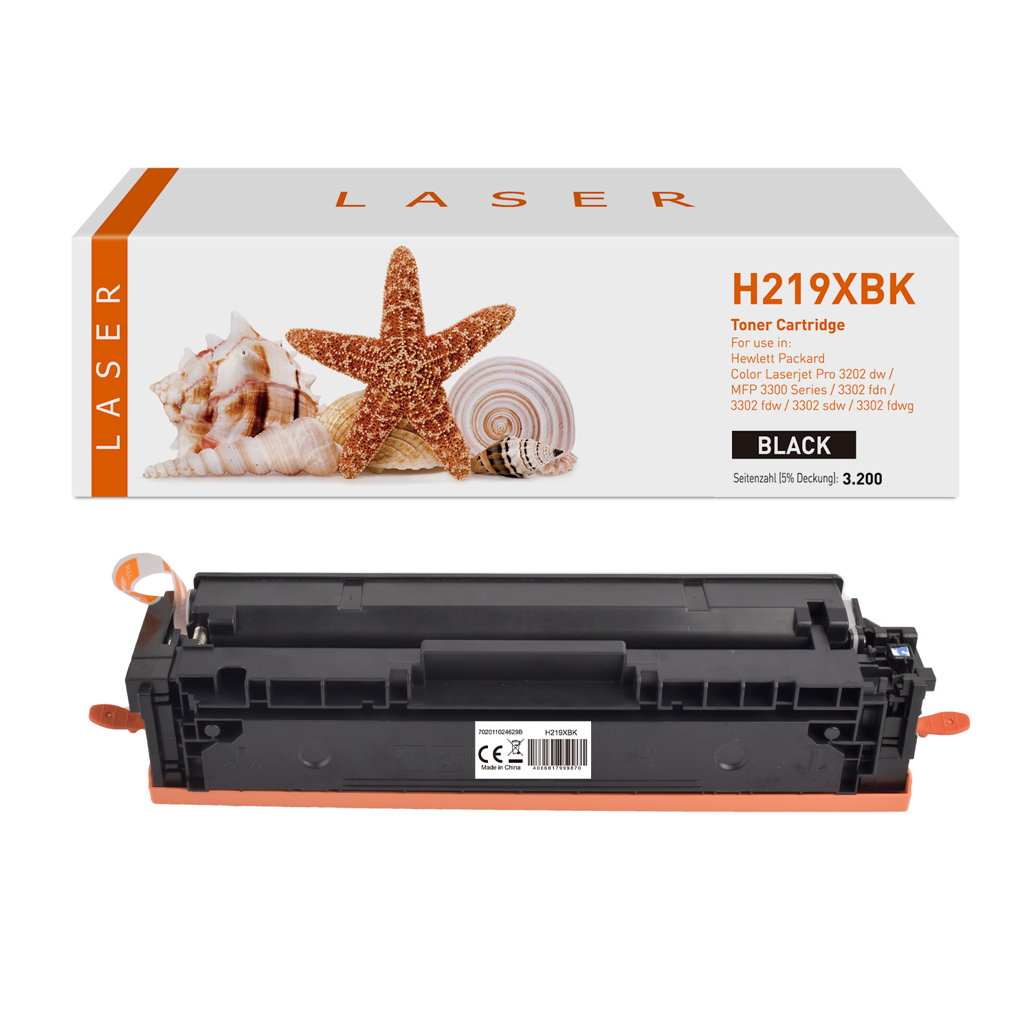 219X alternativ Toner black für HP / W2190X / 3.200 Seiten