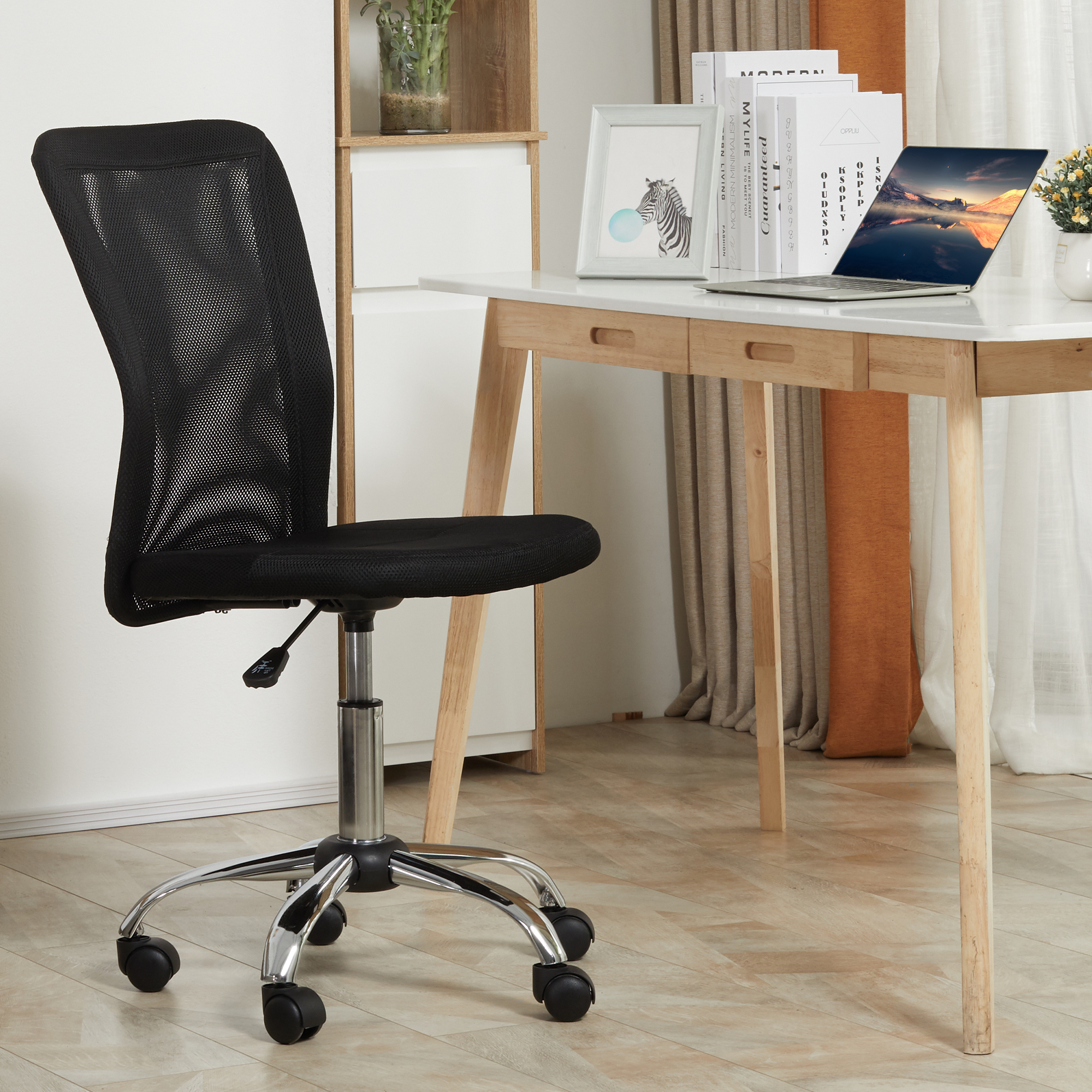 Bürostuhl Schreibtischstuhl, höhenverstellbar, Mesh, 43 cm x 58 cm x 100 cm, Schwarz